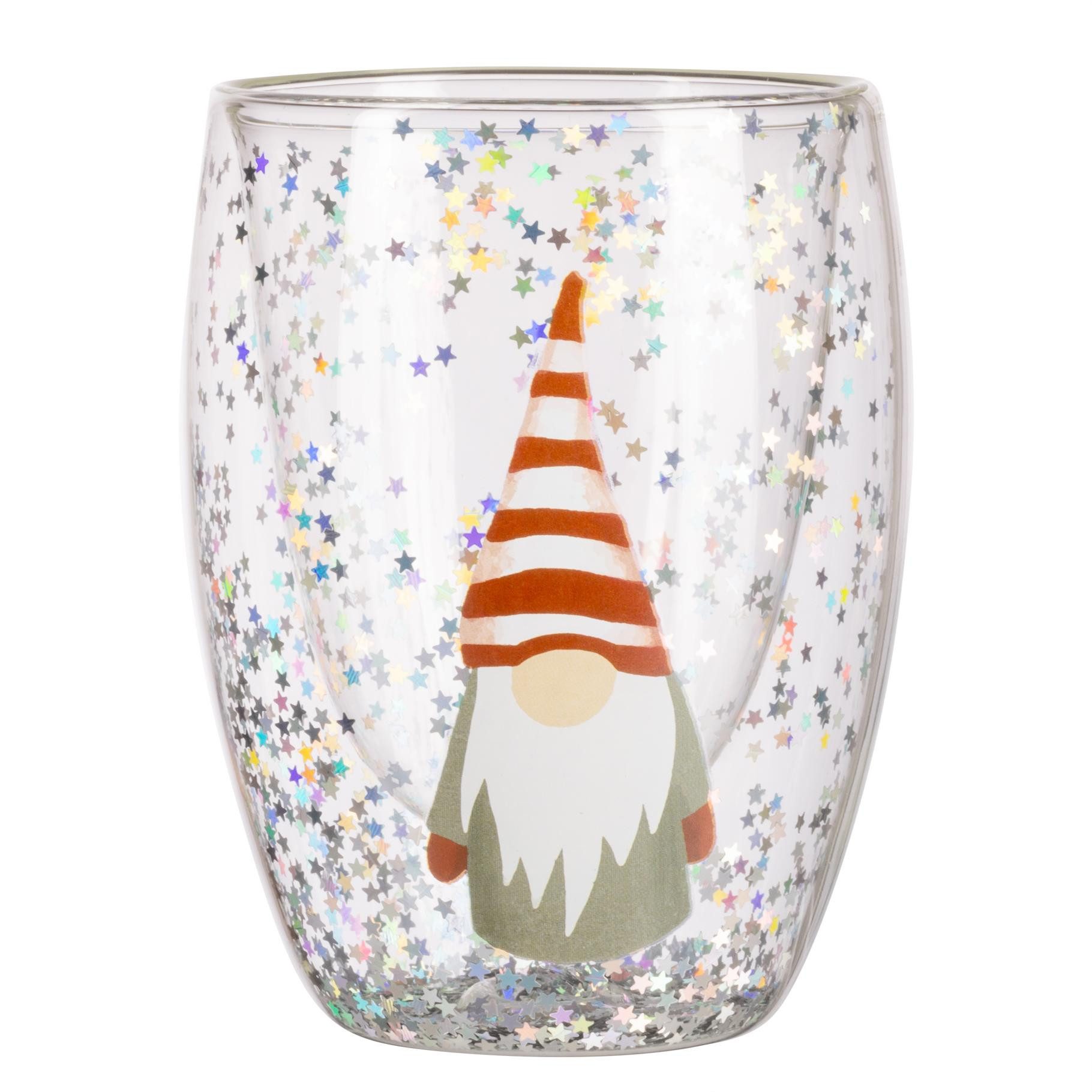 Rungassi Thermoglas Trinkglas Weihnachtsdesign Glas Tassen doppelwandig Rungassi "Wichtel", Material: Borosilikatglas