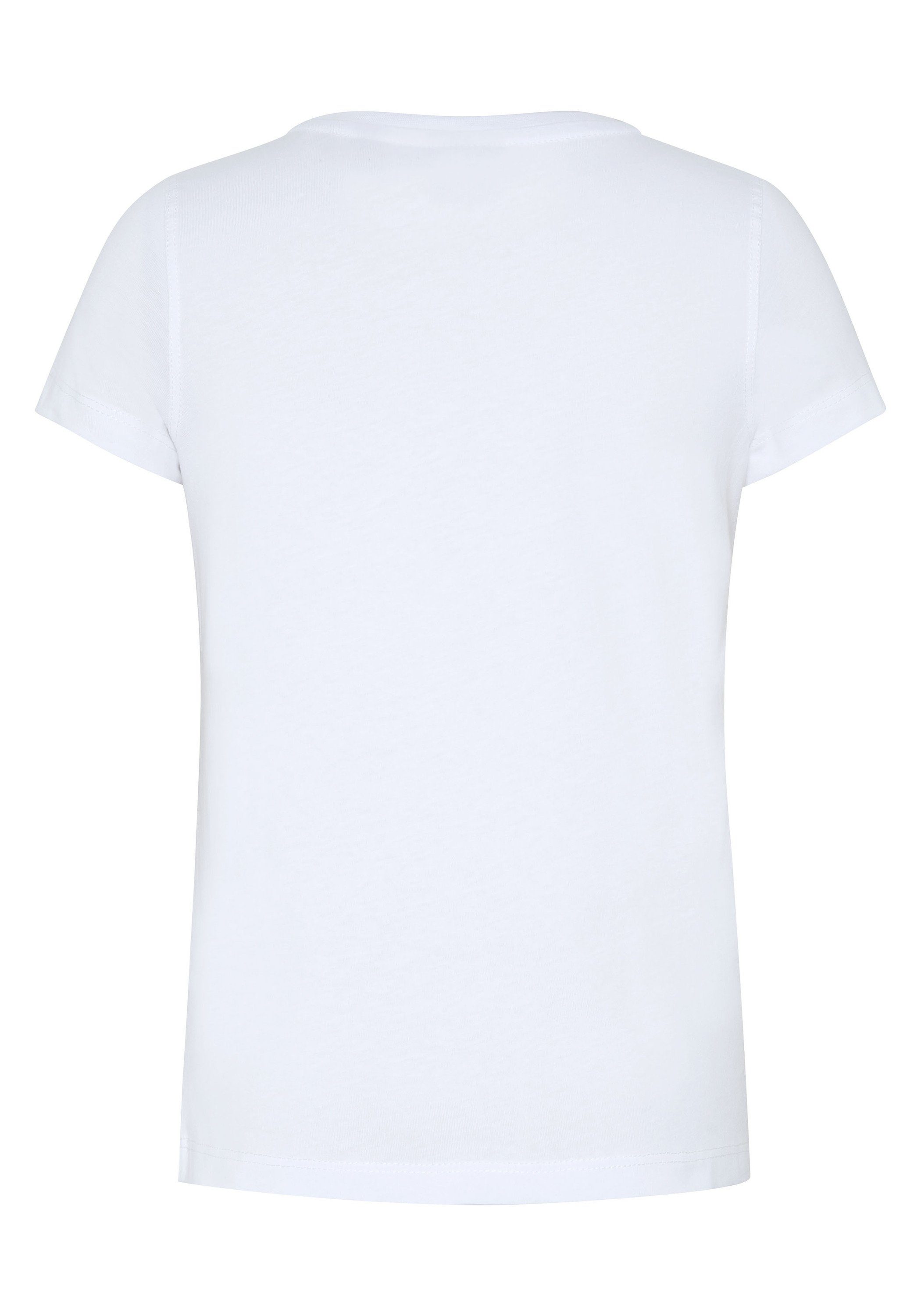 mit Print-Shirt Logo-Stickerei Bright Sylt Polo White