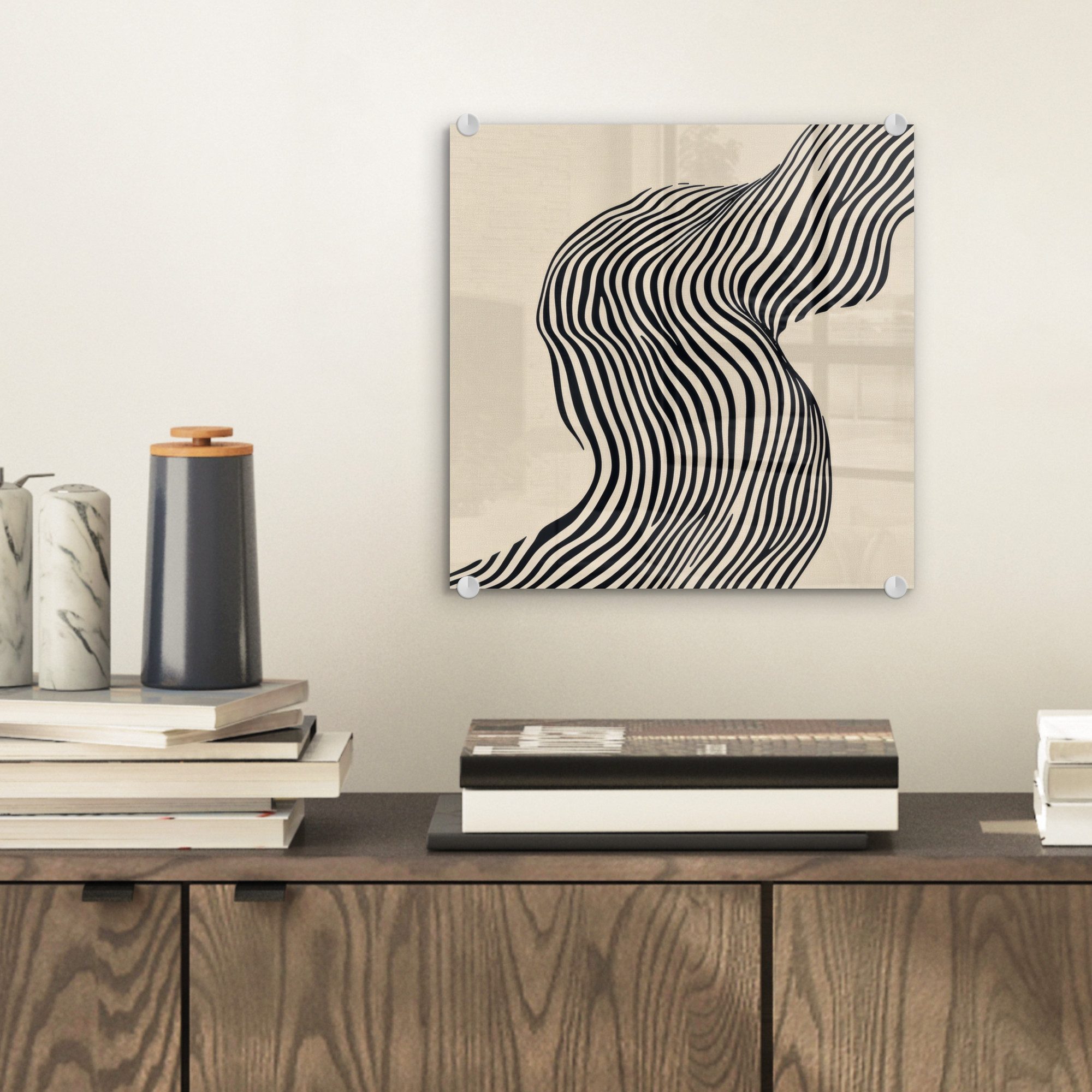 MuchoWow Acrylglasbild Gewellt - Linien - günstig online kaufen