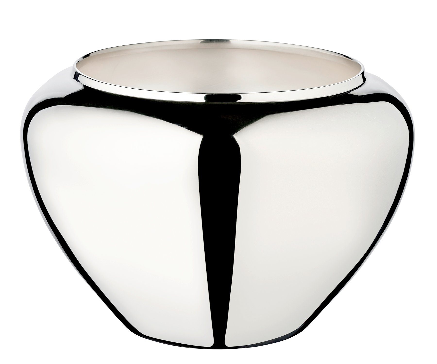 EDZARD Blumentopf Madeira, moderner Übertopf aus Pflanztopf Vase Durchmesser mit Silber-Optik, Blumenkübel, Messing, schwerversilberter cm 25 gehämmerter mit
