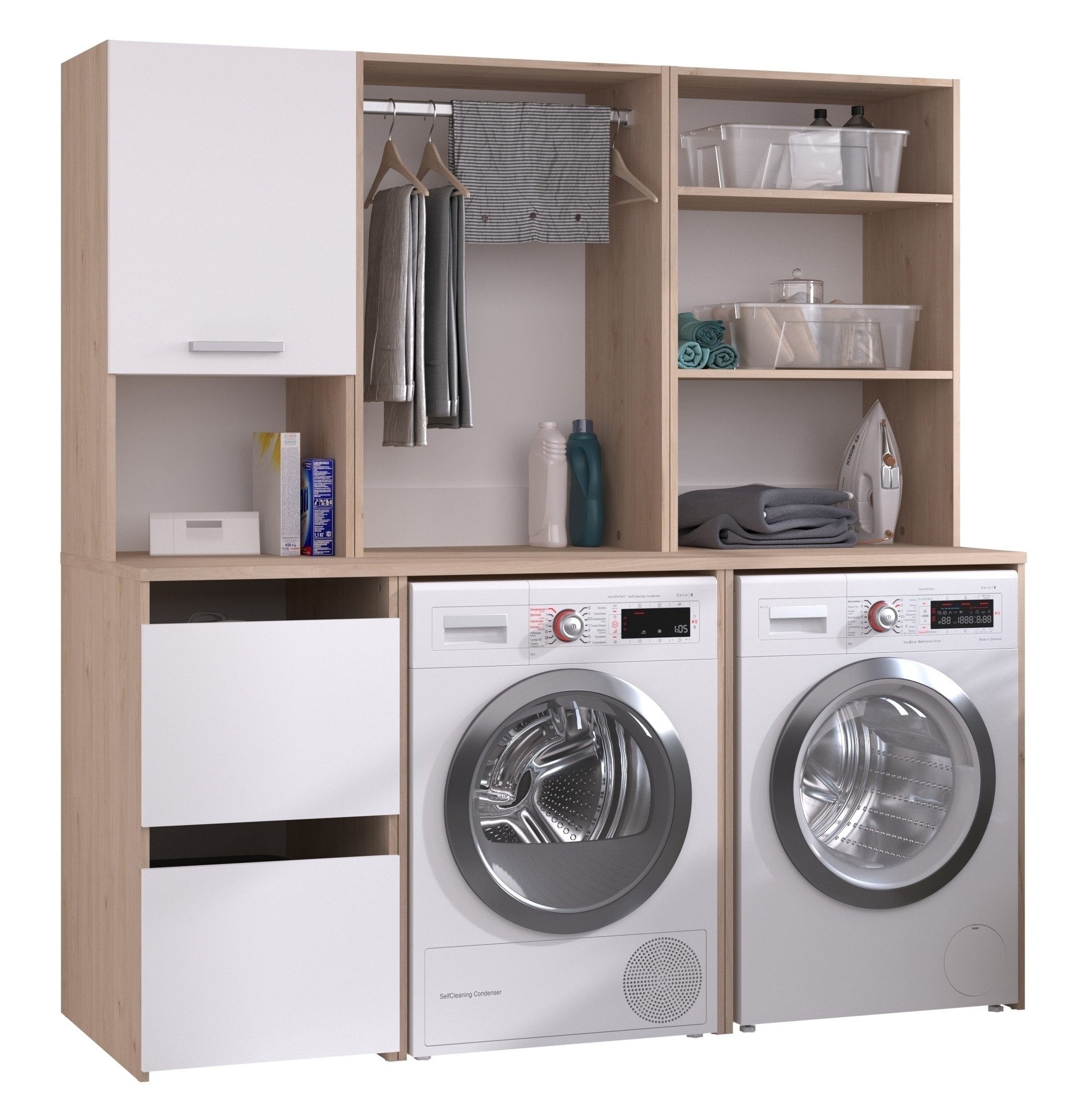 Parisot Mehrzweckschrank-Set Laundry 4, in Jackson Eiche Dekor / Weiß günstig online kaufen