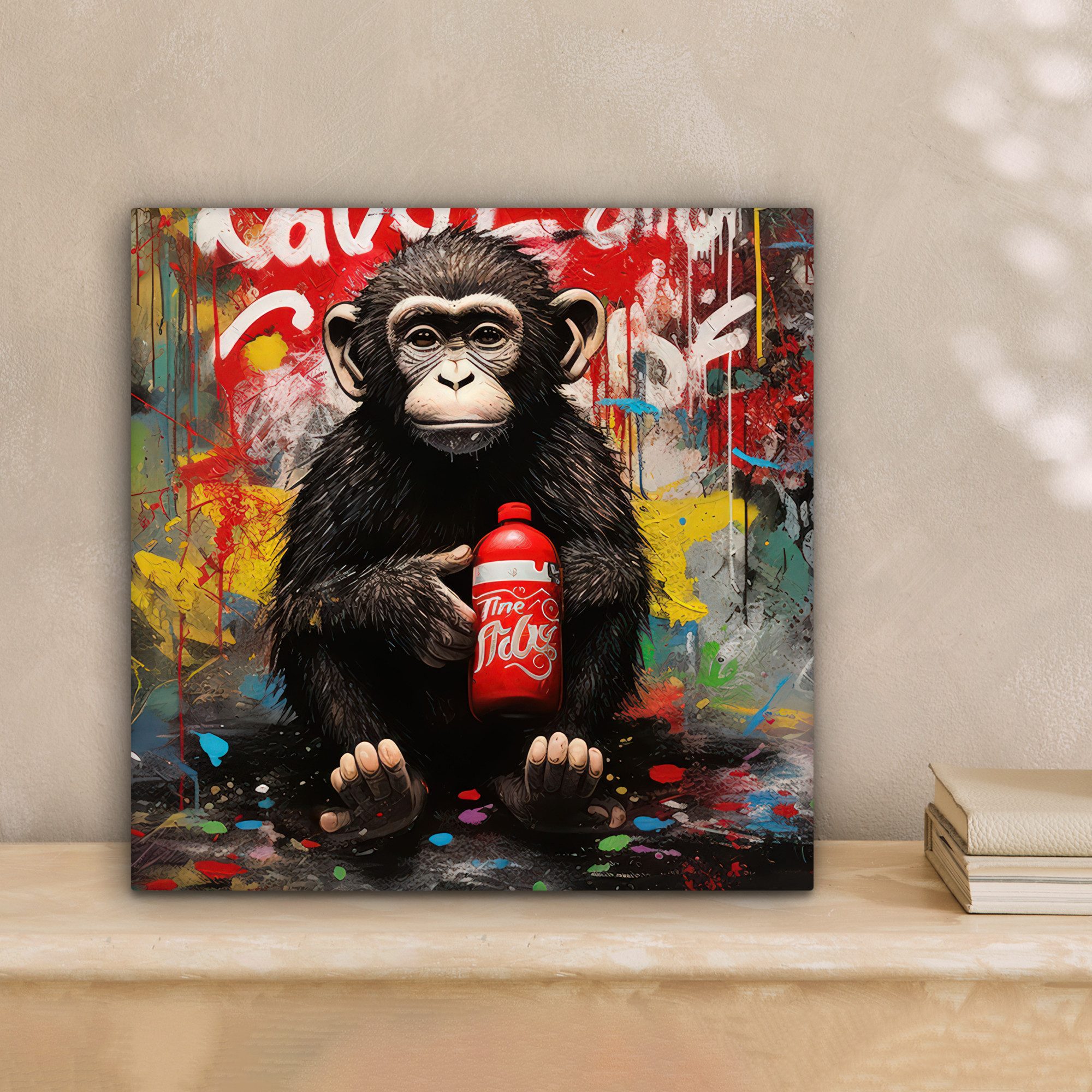 OneMillionCanvasses® Leinwandbild Affe - Graffiti - günstig online kaufen