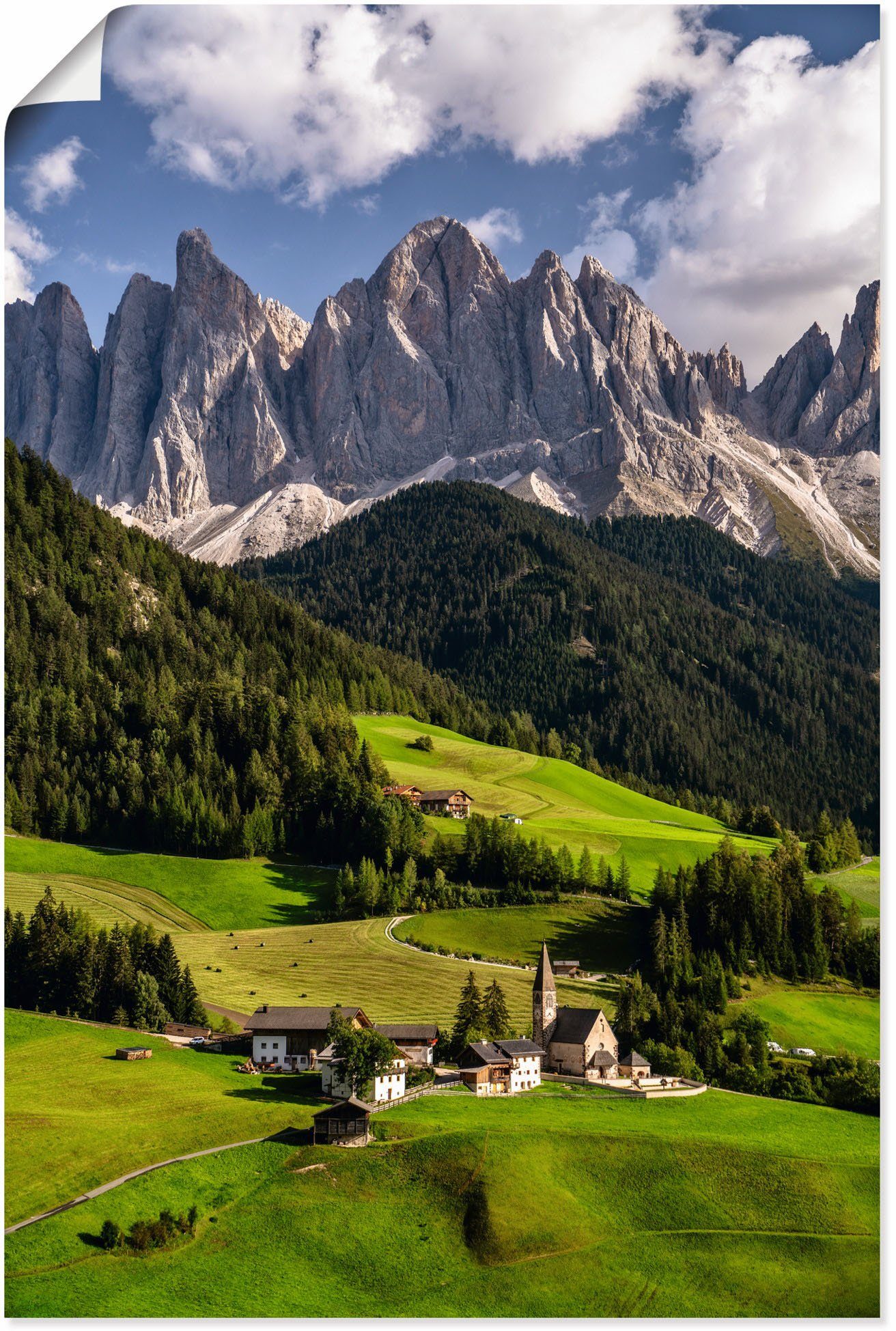 Südtirol als Wandbild Dolomiten, Sommer Poster Artland Alubild, oder St), Leinwandbild, den & in in in (1 Alpenbilder Berge Größen versch. Wandaufkleber