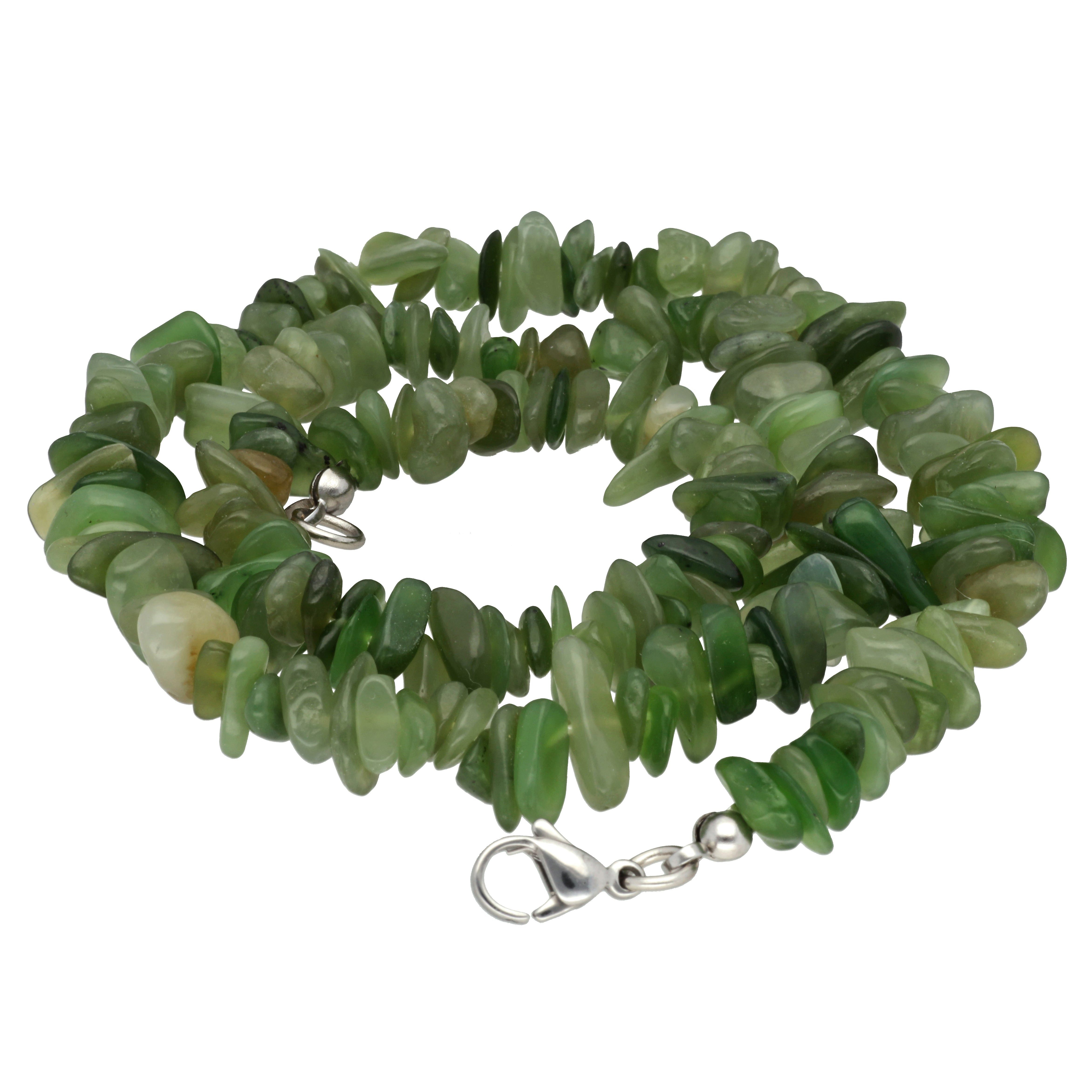 Lebensquelle Plus Kette ohne Anhänger Jade (Nephrit) Splitterkette, 45 cm + Verschluss