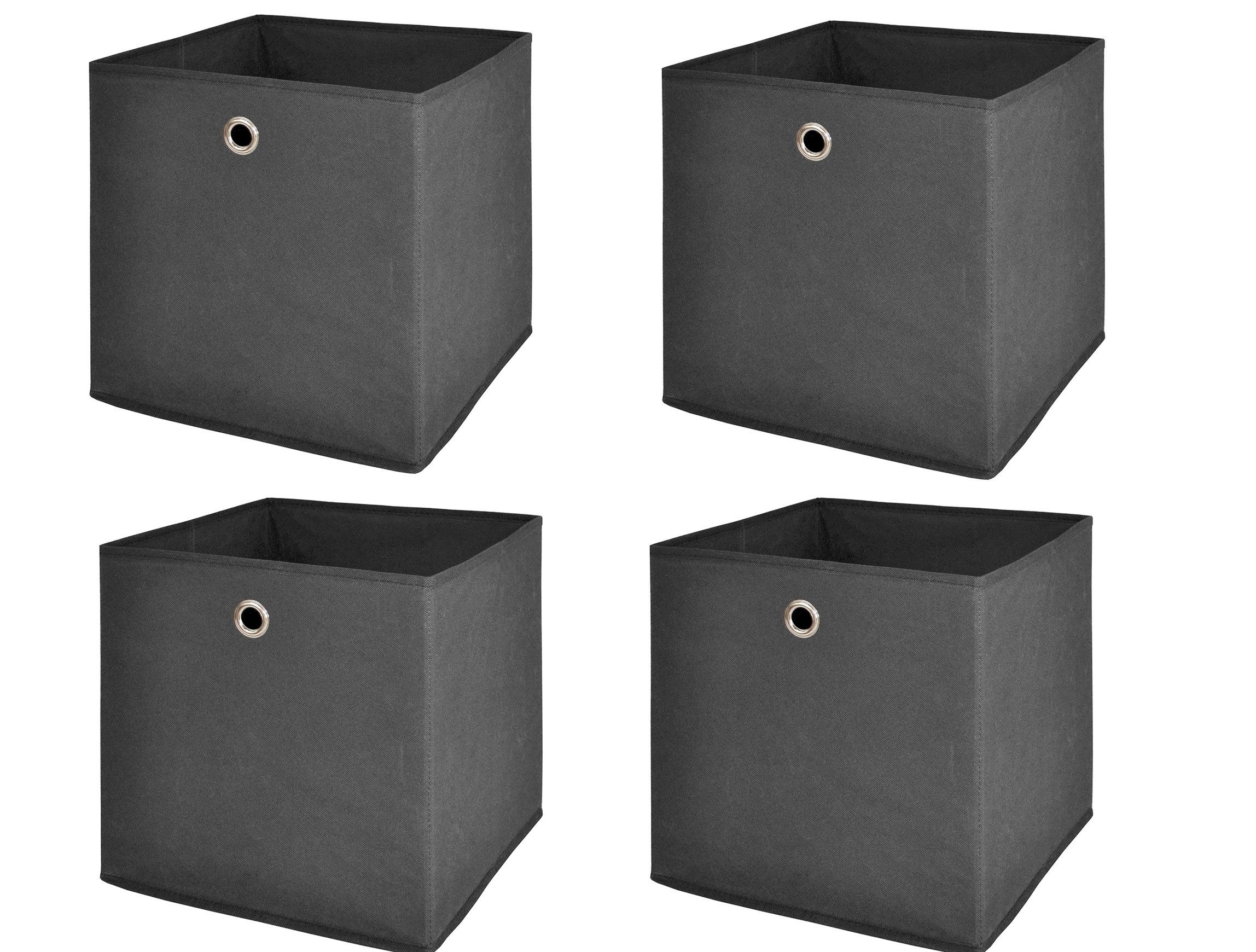 PREISBRECHER Faltbox One (4er-Set), (4er-Set) in anthrazit, Polypropylen - 32x32x32cm (BxHxT)