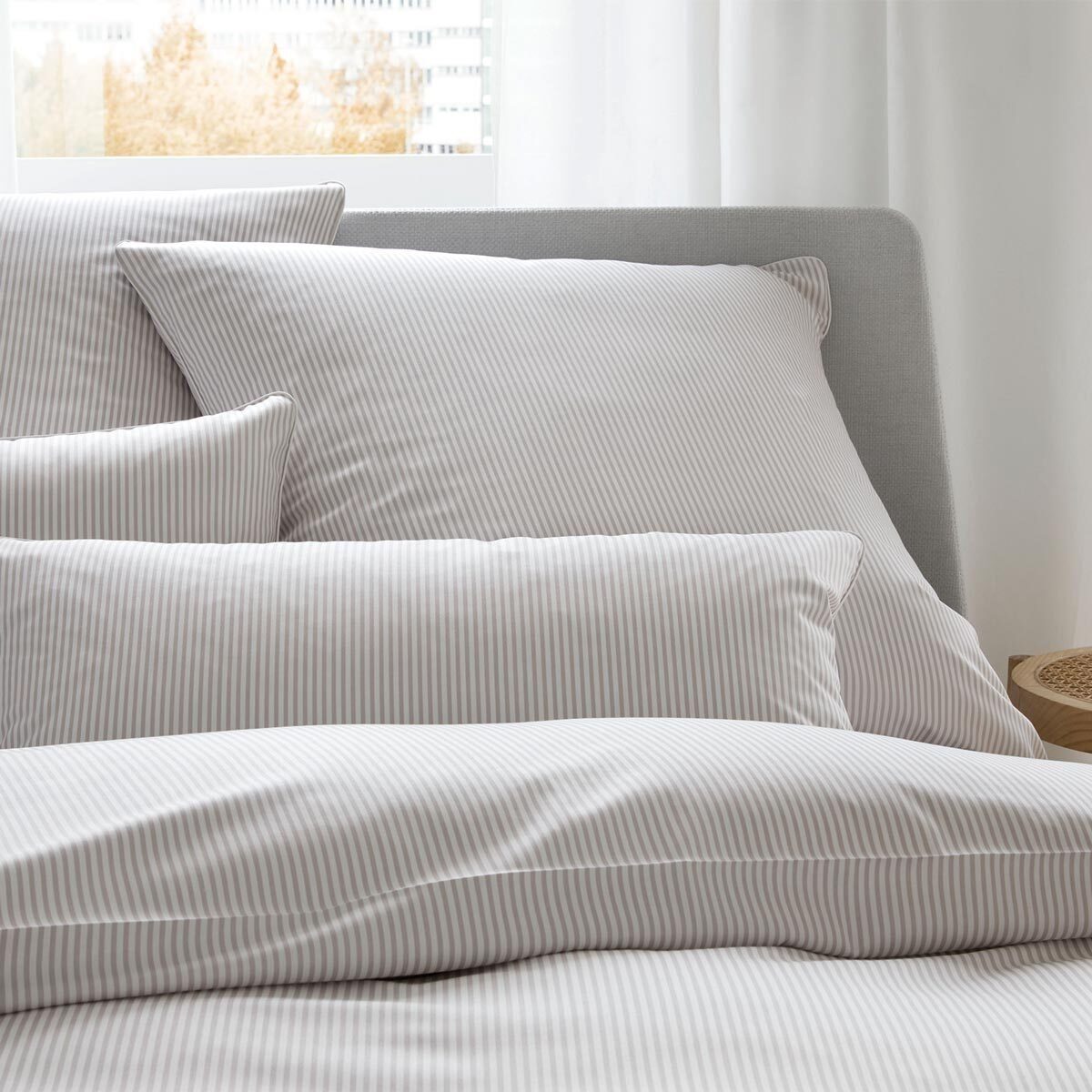 Elegante Bettwäsche Hamburger Streifen, Mako Satin, günstig online kaufen