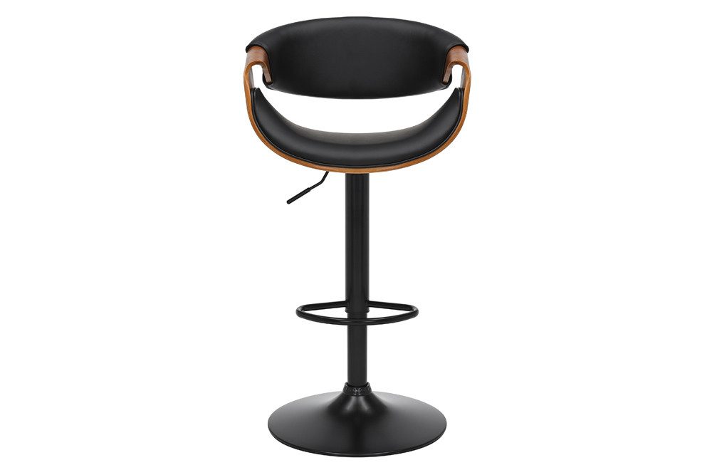 riess-ambiente Barhocker ORGANIC schwarz/natur- Kunstleder, Armlehne, höhenverstellbar, drehbar (Einzelartikel, 1 St), gepolsterter Barstuhl - ideal für Hausbars, Tresen und Kücheninseln