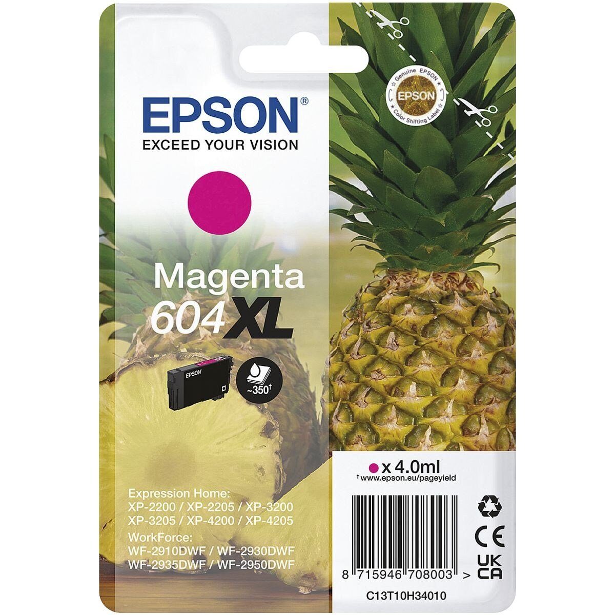 Epson Tintenpatrone XL Druckerpatrone, 604 magenta) (1-tlg., Original