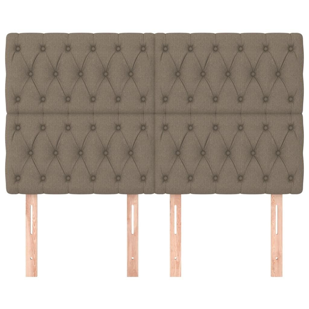 vidaXL Bett Kopfteil Taupe 160x7x118/128 cm Stoff (1-tlg)