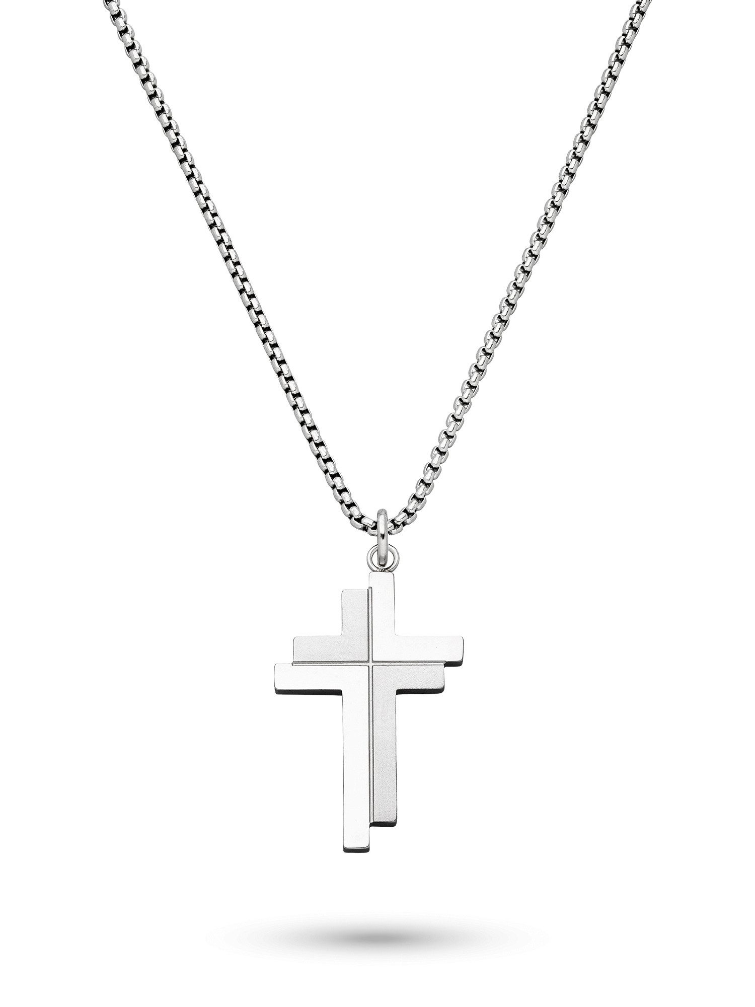 s.Oliver Kette mit Anhänger Schmuck Geschenk Edelstahl Halskette Cross, Kreuz