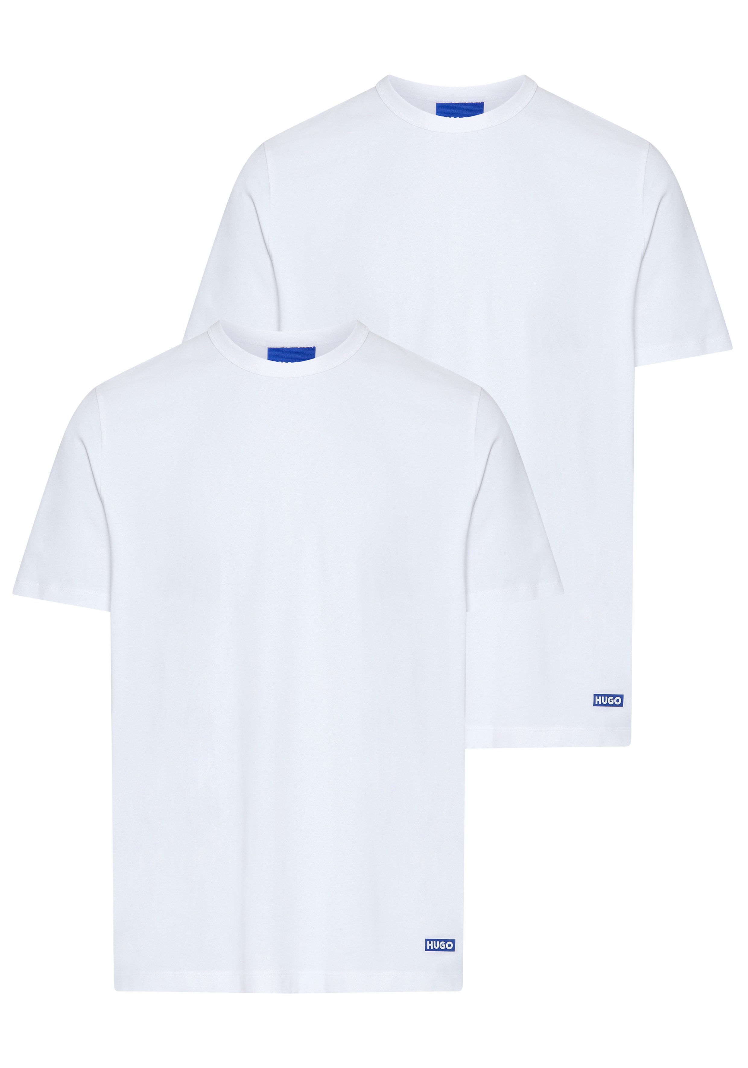 HUGO Blue T-Shirt BLUE Naolo (Packung, 2-tlg) mit Markenlabel am Saum günstig online kaufen