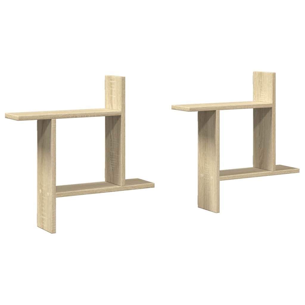 vidaXL Regal Wandregale 2 Stk. Sonoma-Eiche 50x12x50 cm Holzwerkstoff, 1-tl günstig online kaufen