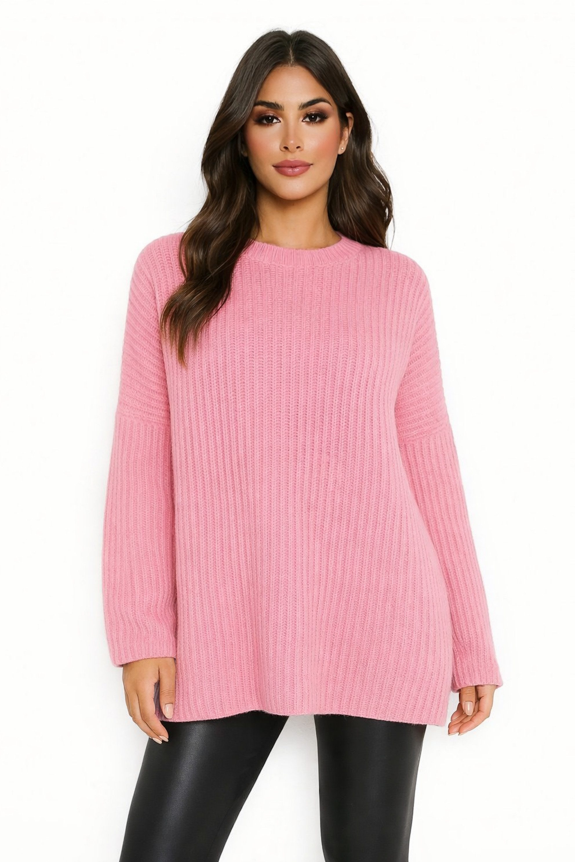 Worldclassca Longpullover WORLDCLASSCA Damen Oversize Strickpulllover Lang Pulli Dick Winter Neue Kollektion - Stilvolle und gemütliche Strickmode für Damen