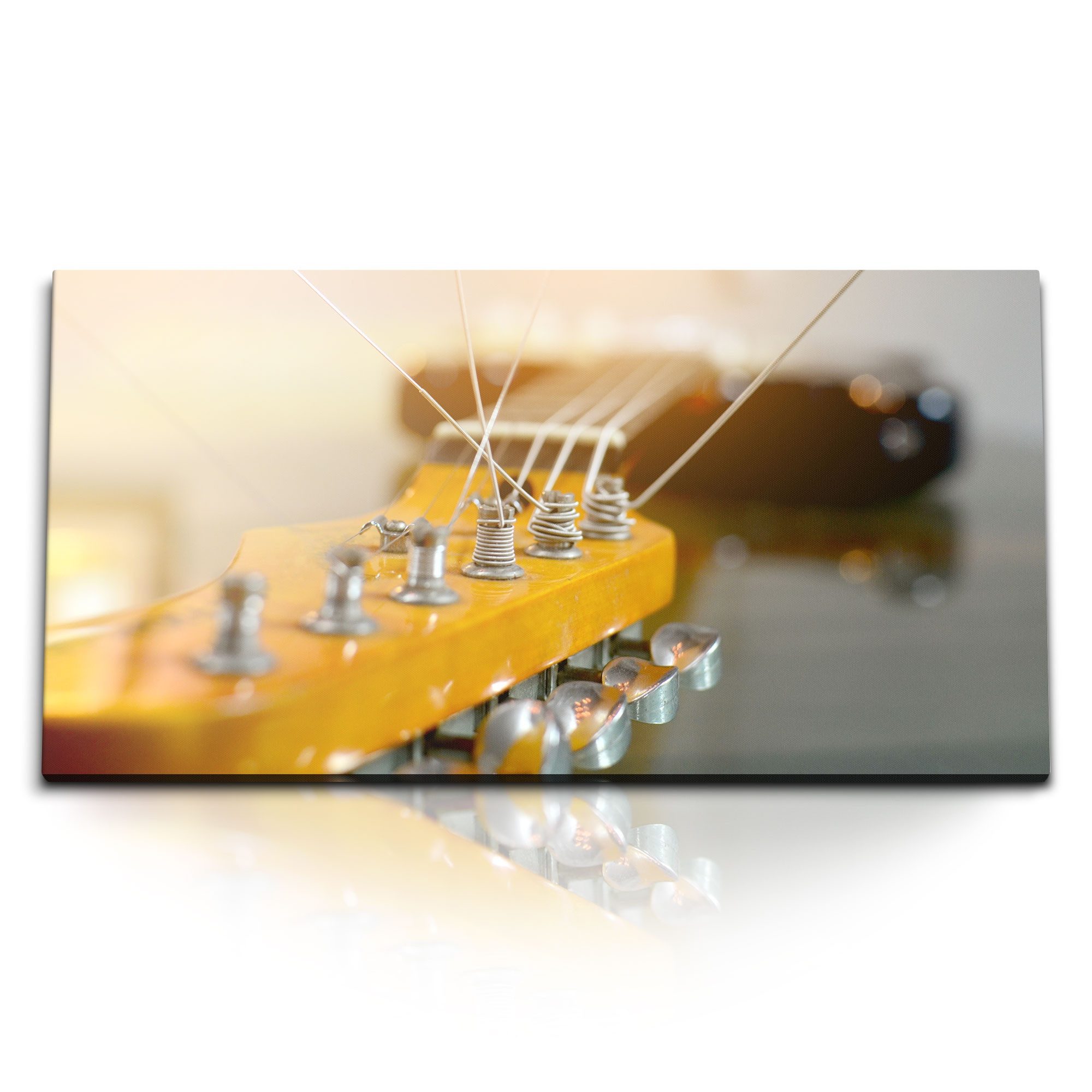 Leinwandbild Kunstdruck Bilder 120x60cm Gitarre Gitarrensaiten Musik Fotokunst Musi