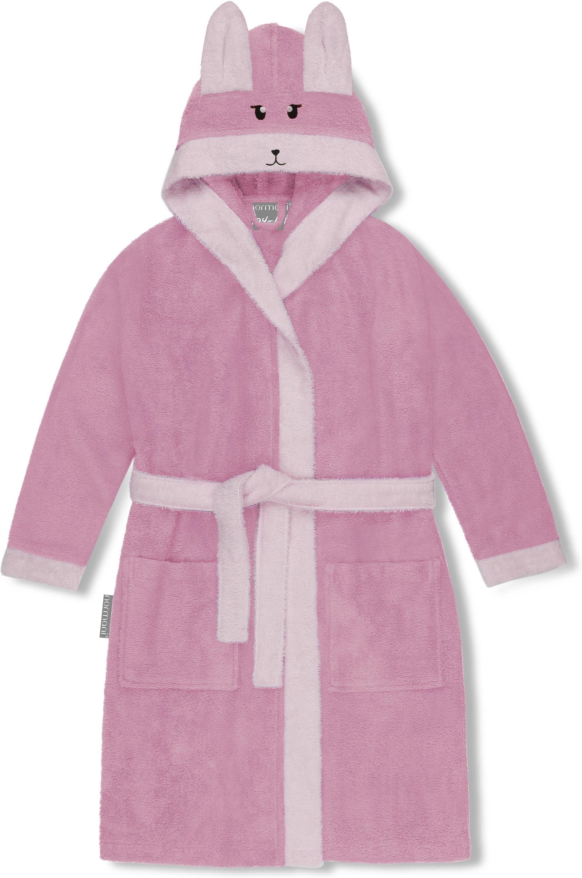 normani Kinderbademantel Kinder Bademantel aus Bio-Baumwolle Malia, Bio-Baumwolle, Kapuze, Bindegürtel, Kinder Bademantel aus weichem und schadtsofffreiem Material