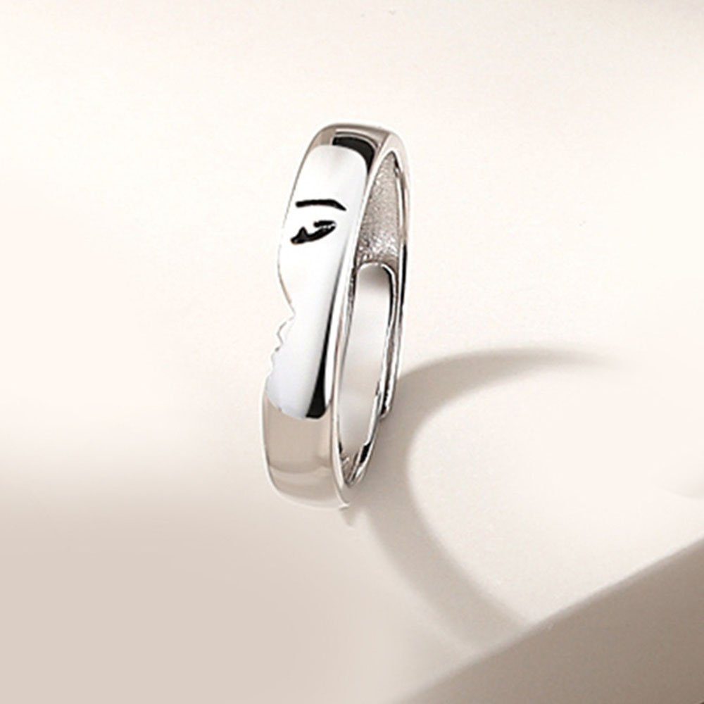 Ringe Frauen,2 verstellbarer Haiaveng Stück, Paar Silber s925 Ringe, Ringe Fingerring und Männer Patchwork-Ring,