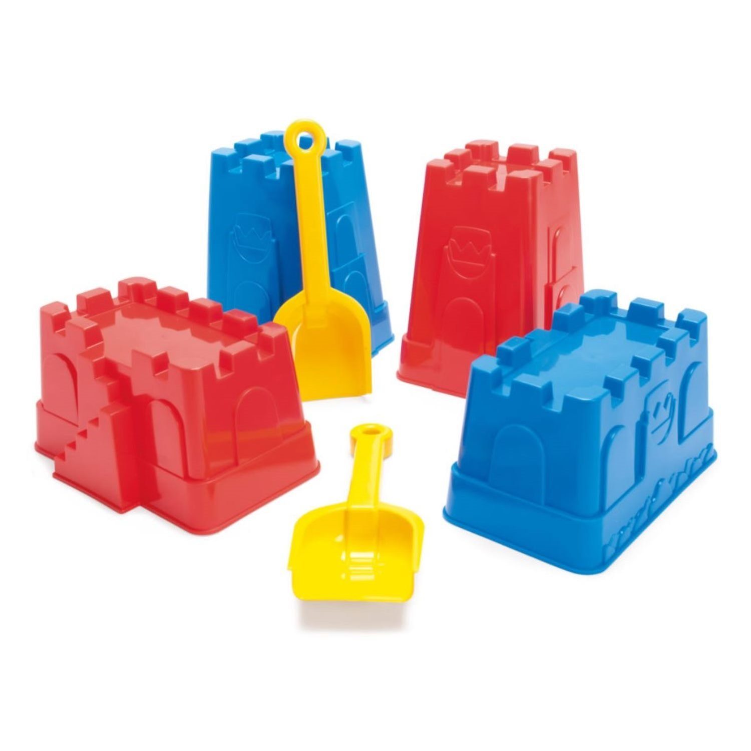 dantoy Badespielzeug Sandburg-Formen und Schaufel 6 teilig, für Strand, für Sandkasten