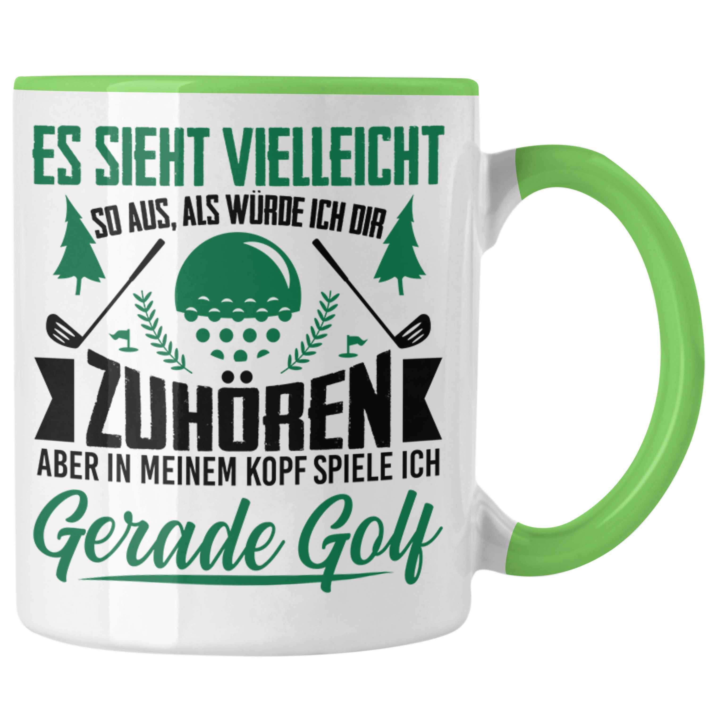 Trendation Tasse Trendation - Golfer Geschenk Golf Tasse mit Spruch - Kaffeetasse für Golfer Geschenkidee Grün