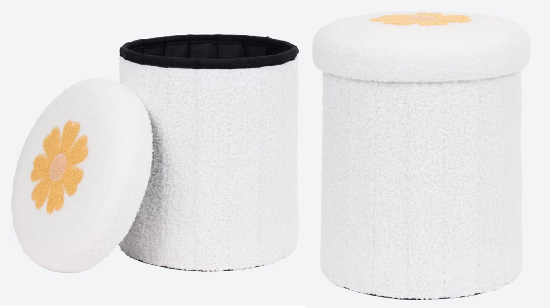 Spectrum Sitzhocker Sitzkissen faltbar mit Blume Teddy 30 x 36 cm