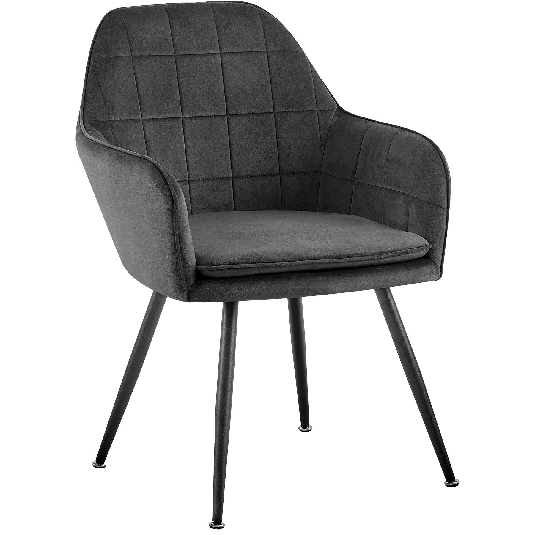 TRISENS Esszimmerstuhl (Stück, 1 St), Armlehnenstuhl mit abgestepptem Samtbezug Loungesessel in Steppoptik