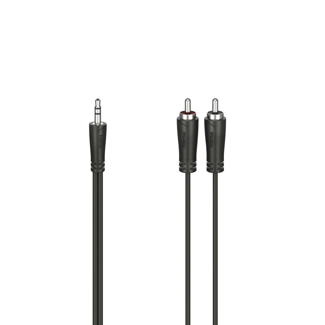 Hama Audio Kabel, 3,5-mm Klinkenstecker, 2 Cinch Stecker, Stereo Audio-Kabel,  3,5-mm-Klinke, Cinch, (150 cm), Farbcodierung im Inneren der Stecker zum  einfachen Anschluss