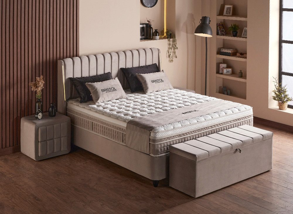 abc bedding Boxspringbett BRISTOL Luxus Stauraumbett - Boxbett Inkl. Matratze & Topper, Funktionsbett mit Bettkasten – Bild 5 von 5