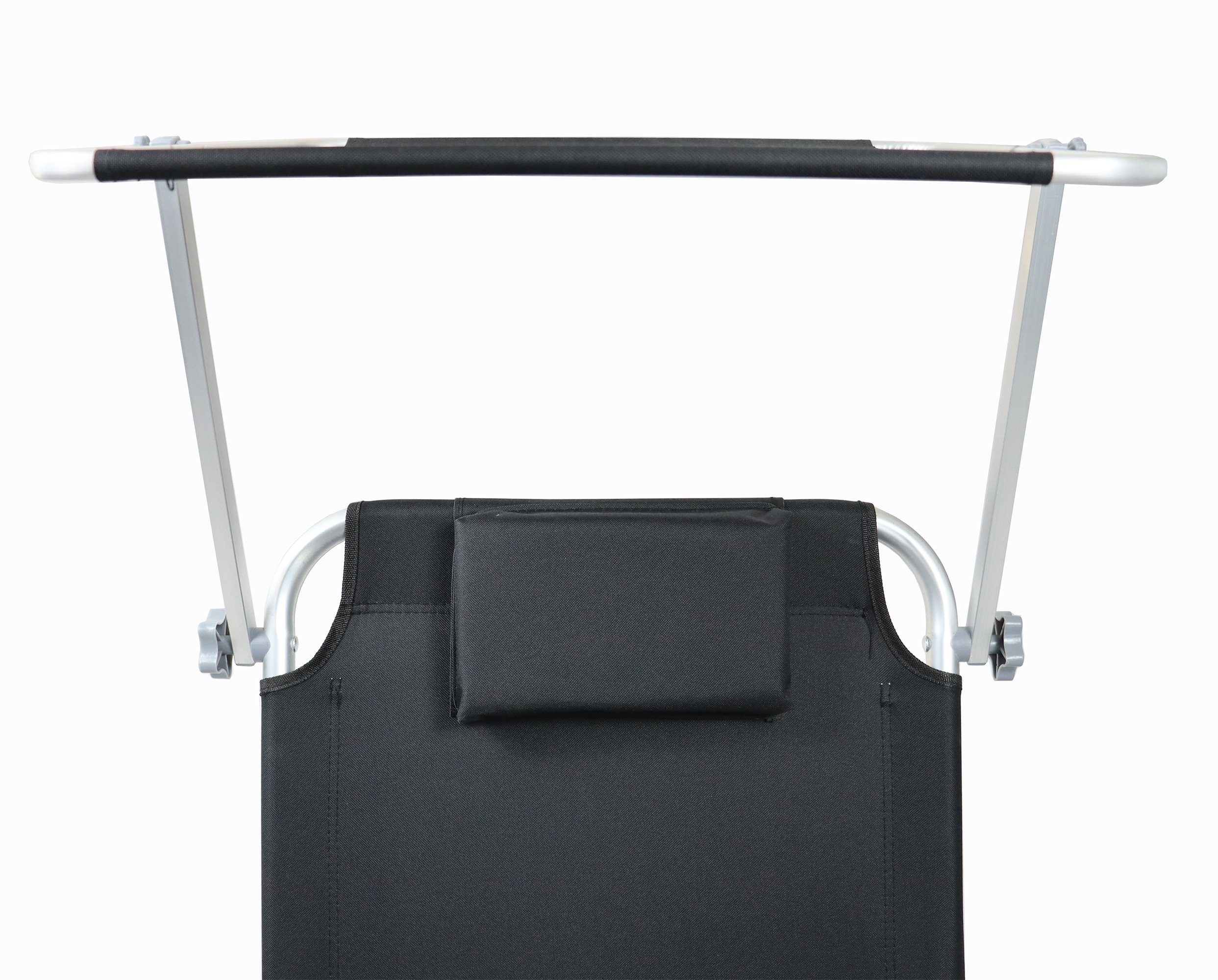 VCM Gartenliege Bindox B. 65 x T. 165 x H. 16 cm, 1, klappbar, Strandliege Rollen, leicht Liegestuhl Sonnendach, Relaxliege – Bild 5 von 5