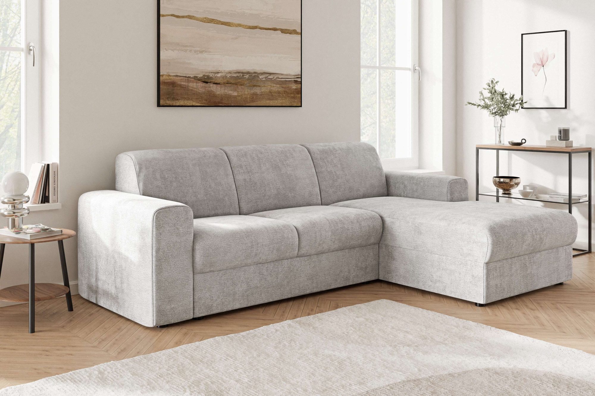 OTTO home Ecksofa BORNHOLM 2.0 L-Form, Breite 220 cm, Verlässliche Qualität, Struktur, Recamiere links/rechts bestellbar, Bezug - Chenille oder Struktur