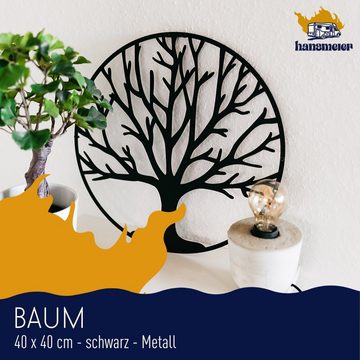 Hansmeier Wanddekoobjekt Wanddeko aus Metall, Wasserfest, Für Außen & Innen, Motiv Baum