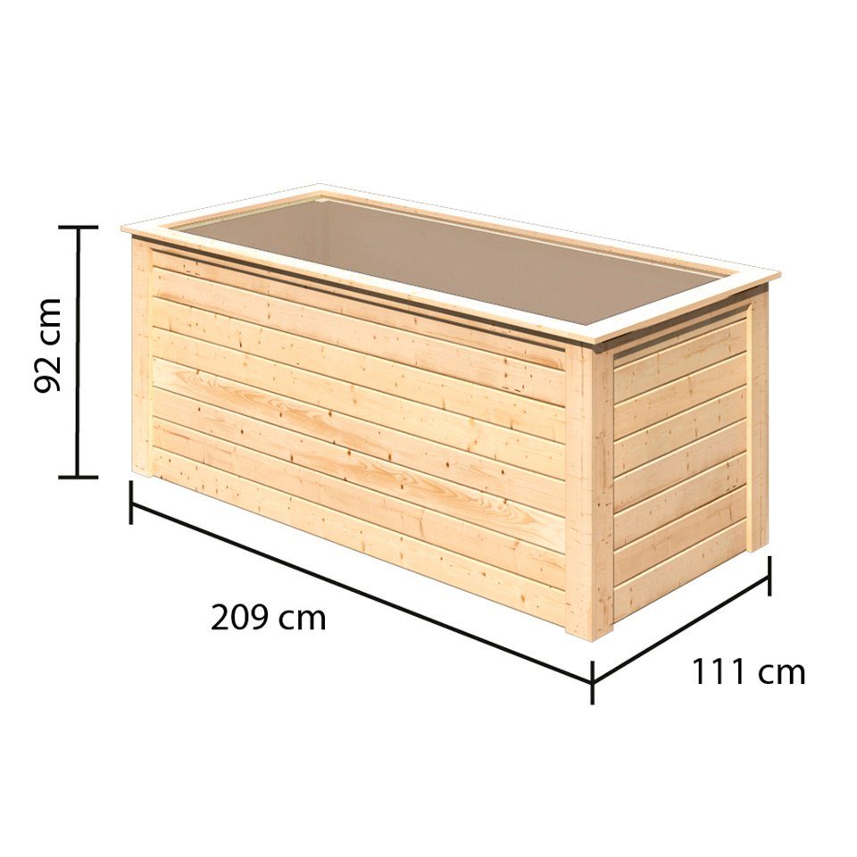 Karibu Hochbeet, BxTxH: 209x111x92 cm