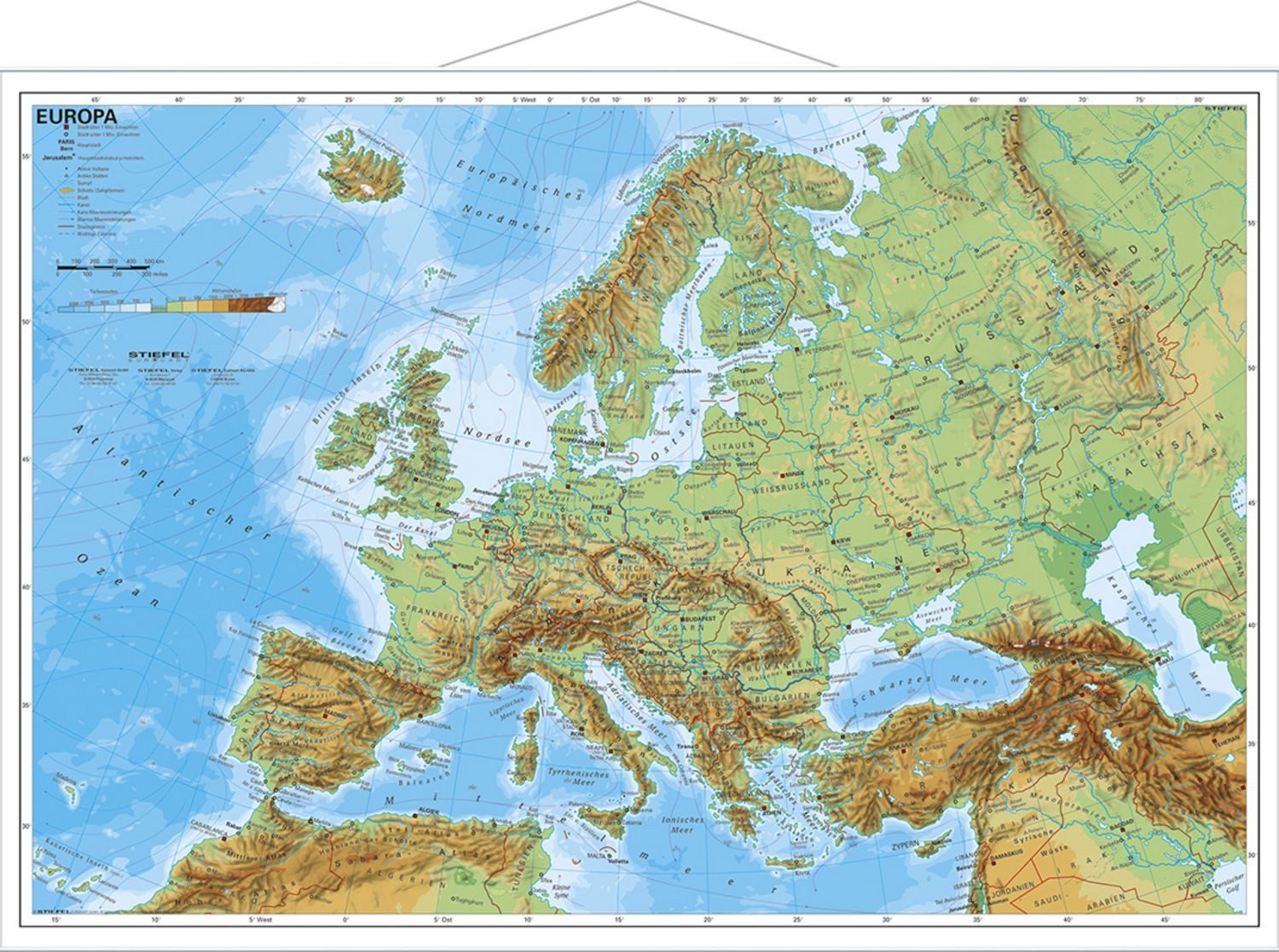 Europa physisch / Heinrich Stiefel