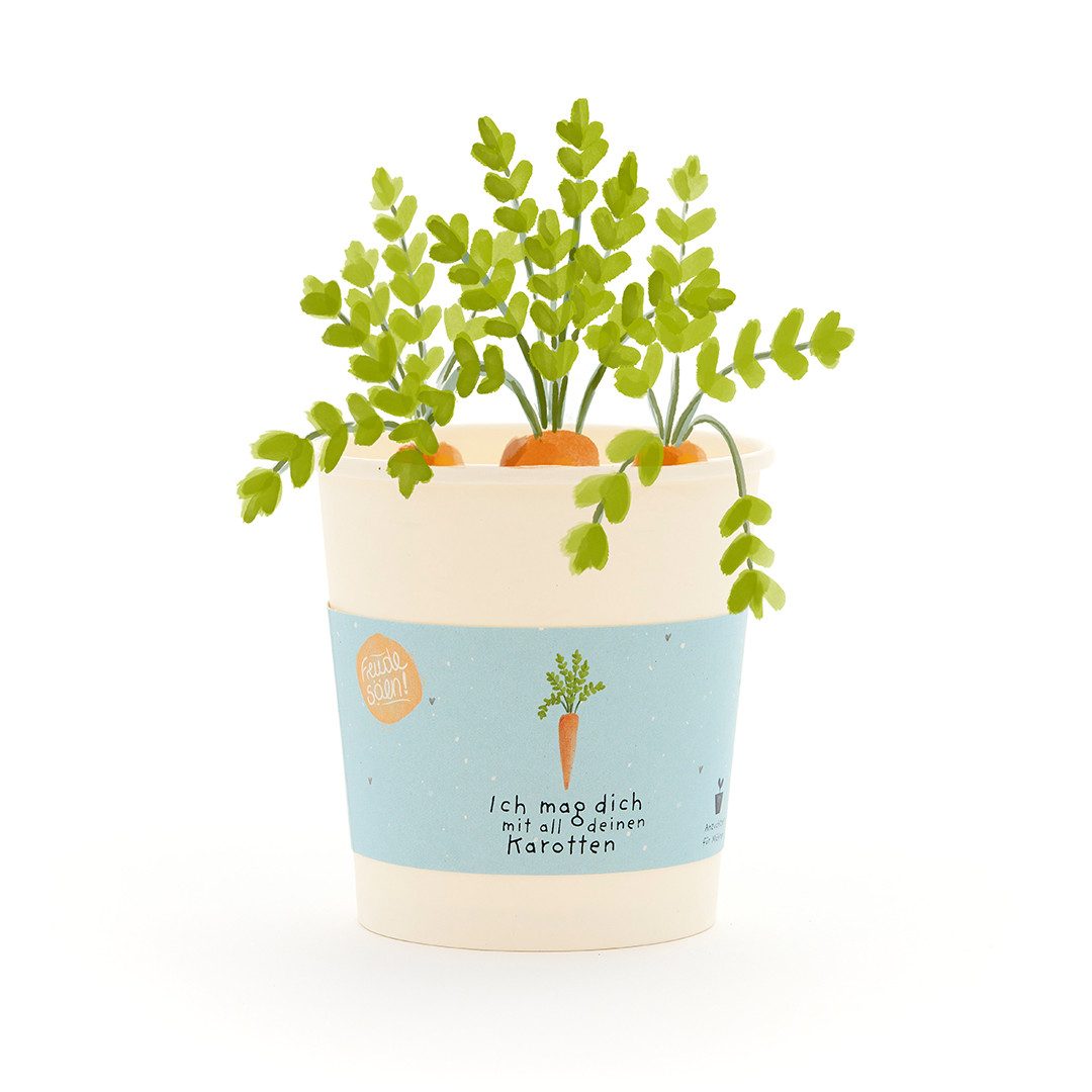Anzuchttopf Möhren-Anzuchtset als Geschenk für Lieblingsmenschen, Geschenkidee