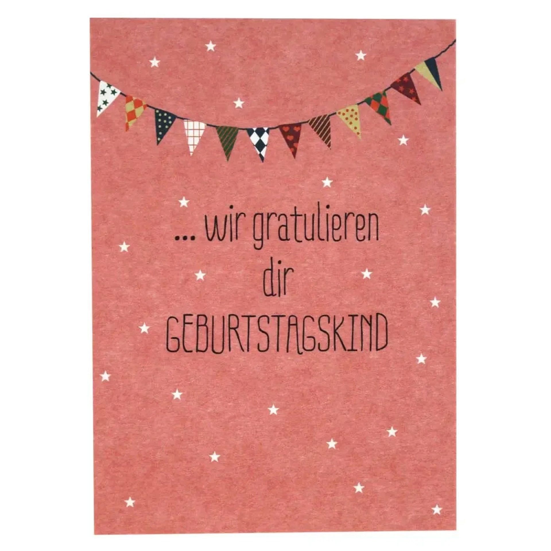 Ava & Yves Postkarte Postkarte Geburtstag Wir gratulieren, Modernes Konfetti-Design
