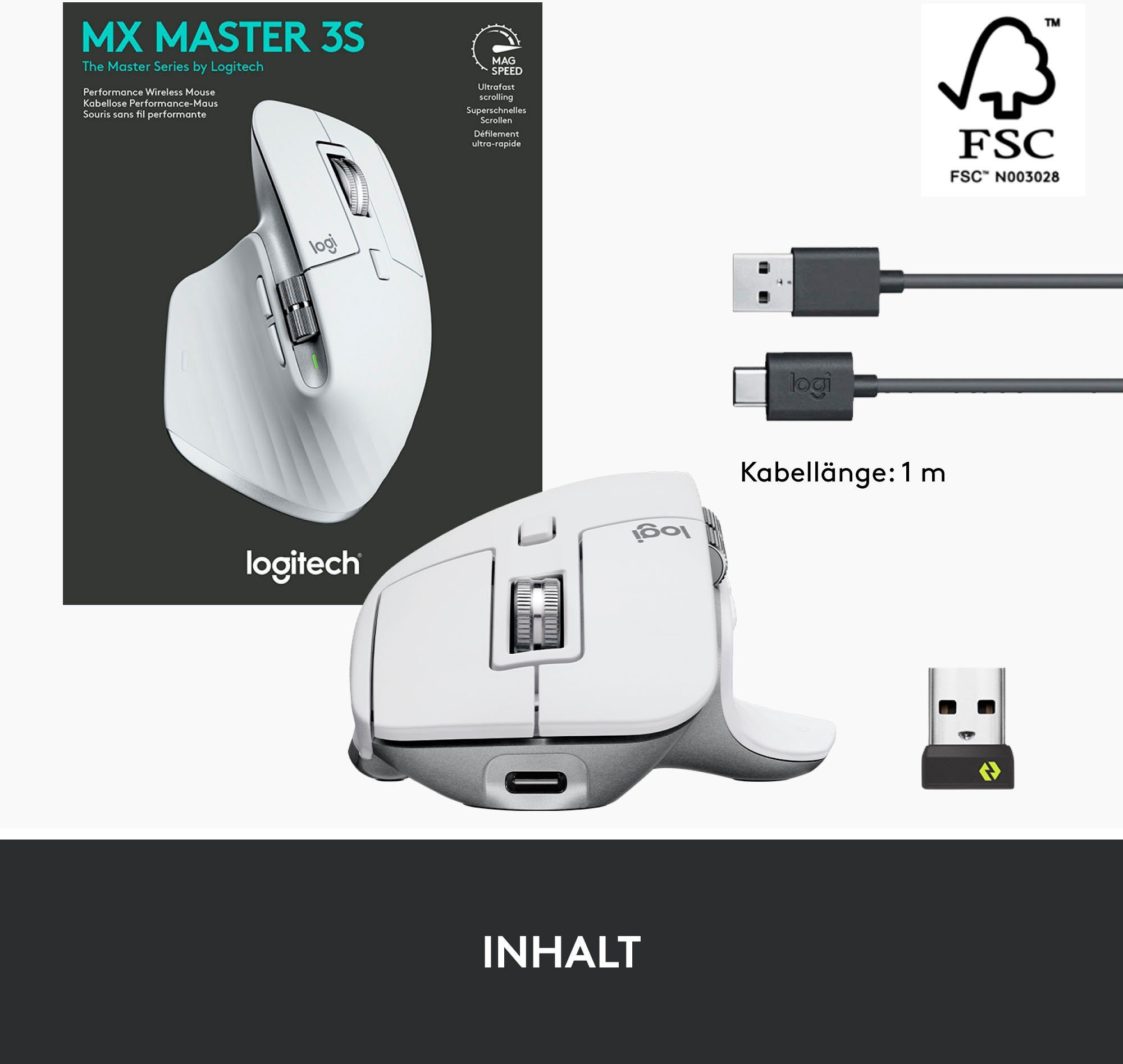 3S Maus MX (Bluetooth) Master Weiß Logitech