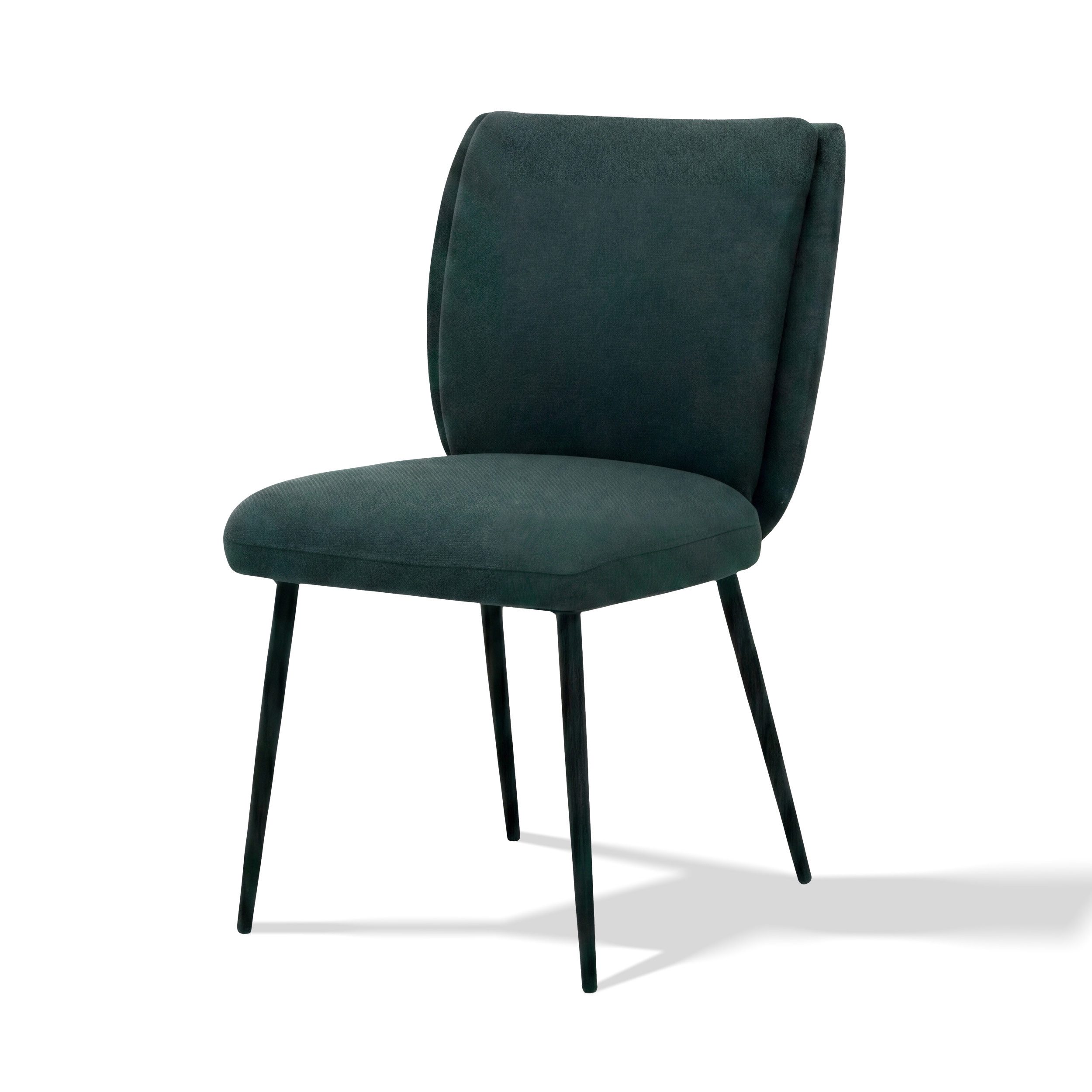 KHG Küchenstuhl Webstoff Schwarz, bis 120 kg belastbar, Industrial Look, Bequeme Rückenlehne mit abgesetztem Polster, Metallgestell Schwarz