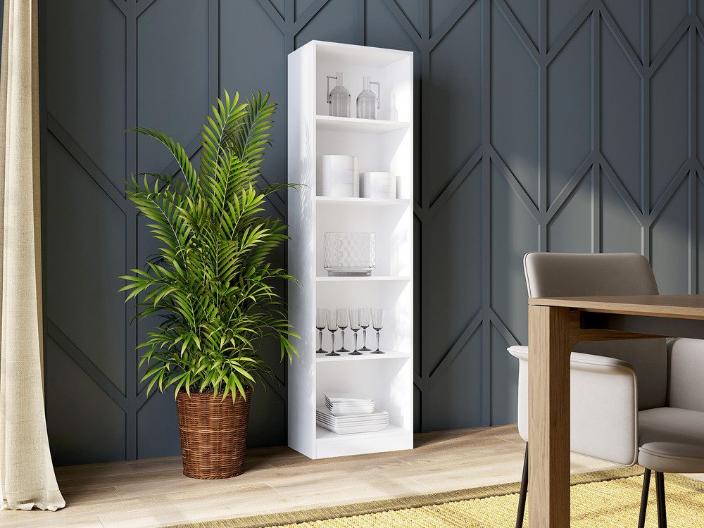 Raumhirsch Furniture Standregal Regal, Standregal, Bücherregal mit 5 Fächern, Maße 50 x 30 x 182 cm, einfache Montage, Viel Stauraum und viele Farbvarianten