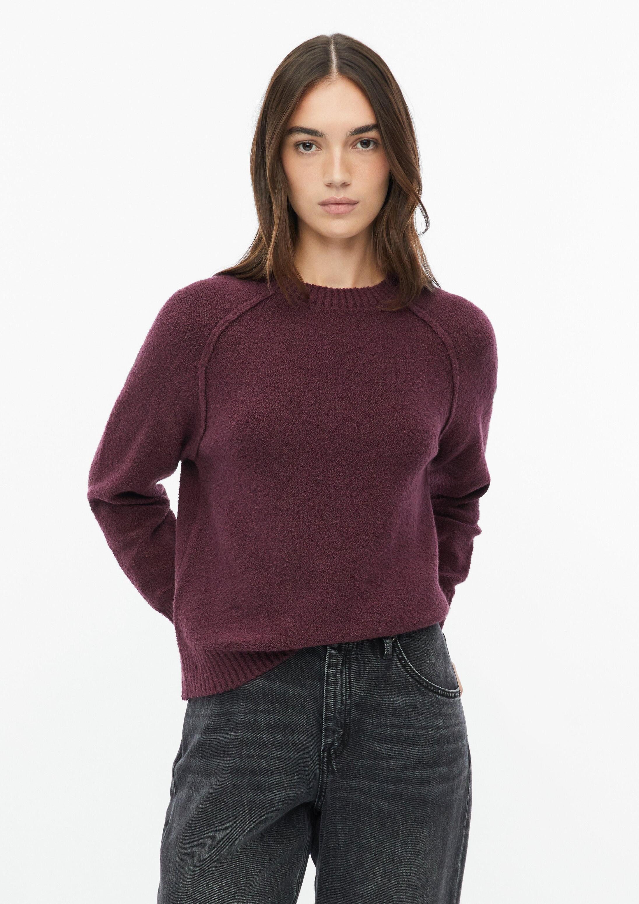 s.Oliver Longpullover Strickpullover Bouclé-Strickpullover im Relaxed Fit
