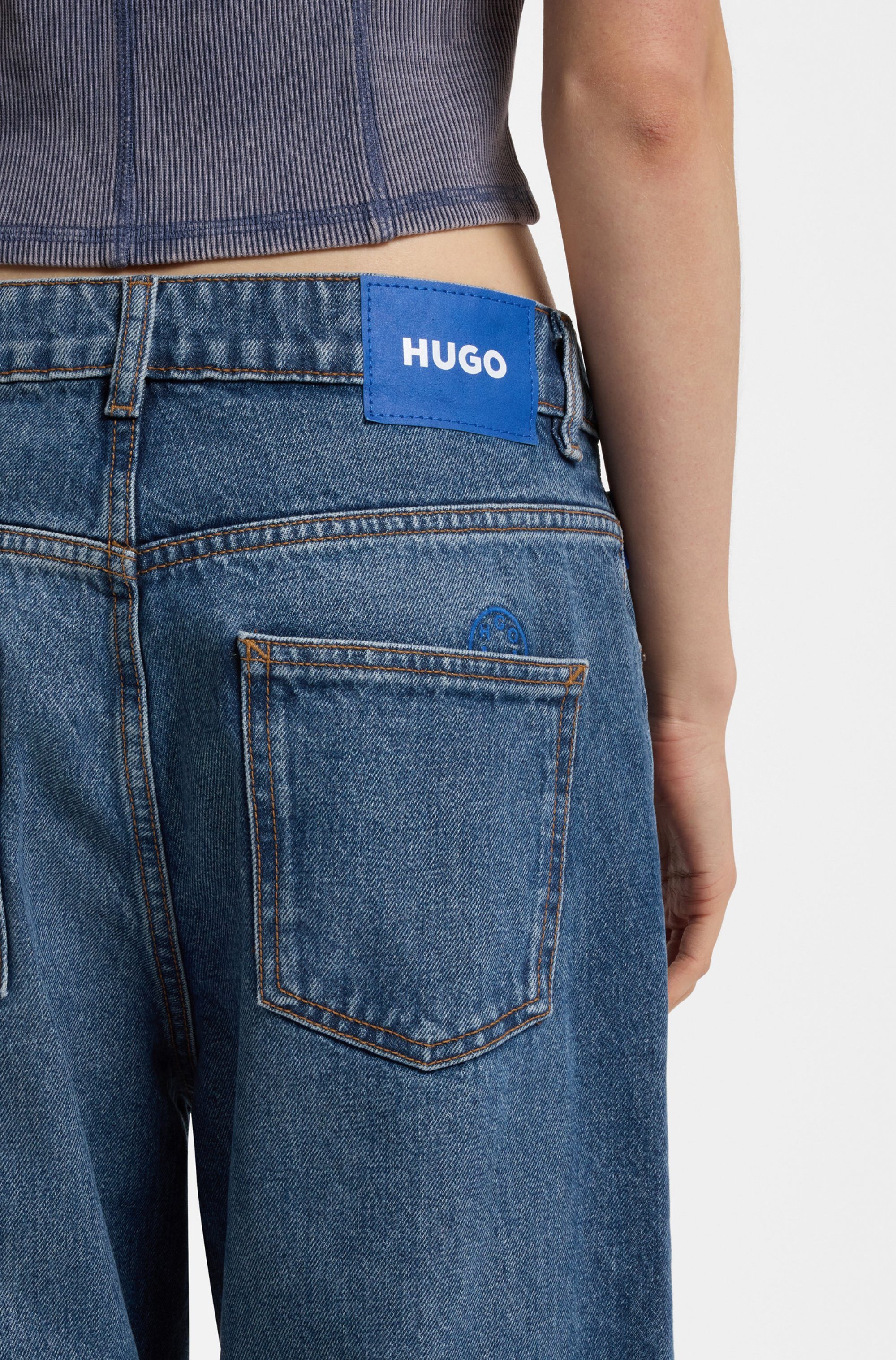 HUGO 5-Pocket-Jeans Leni Relaxed Fit mit niedriger Leibhöhe