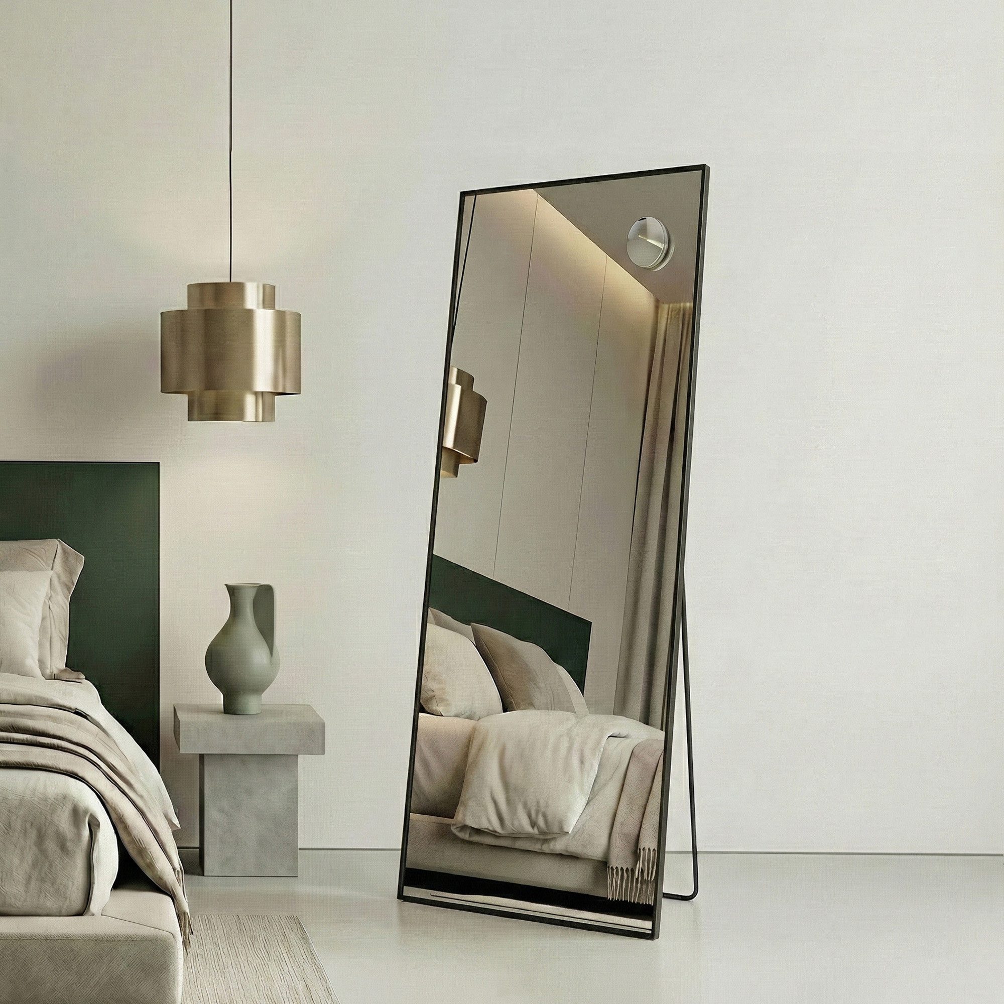 SONGMICS Standspiegel (set), Ganzkörperspiegel, 160 x 50 / 150 x 40 cm, Hartglas, gewölbt