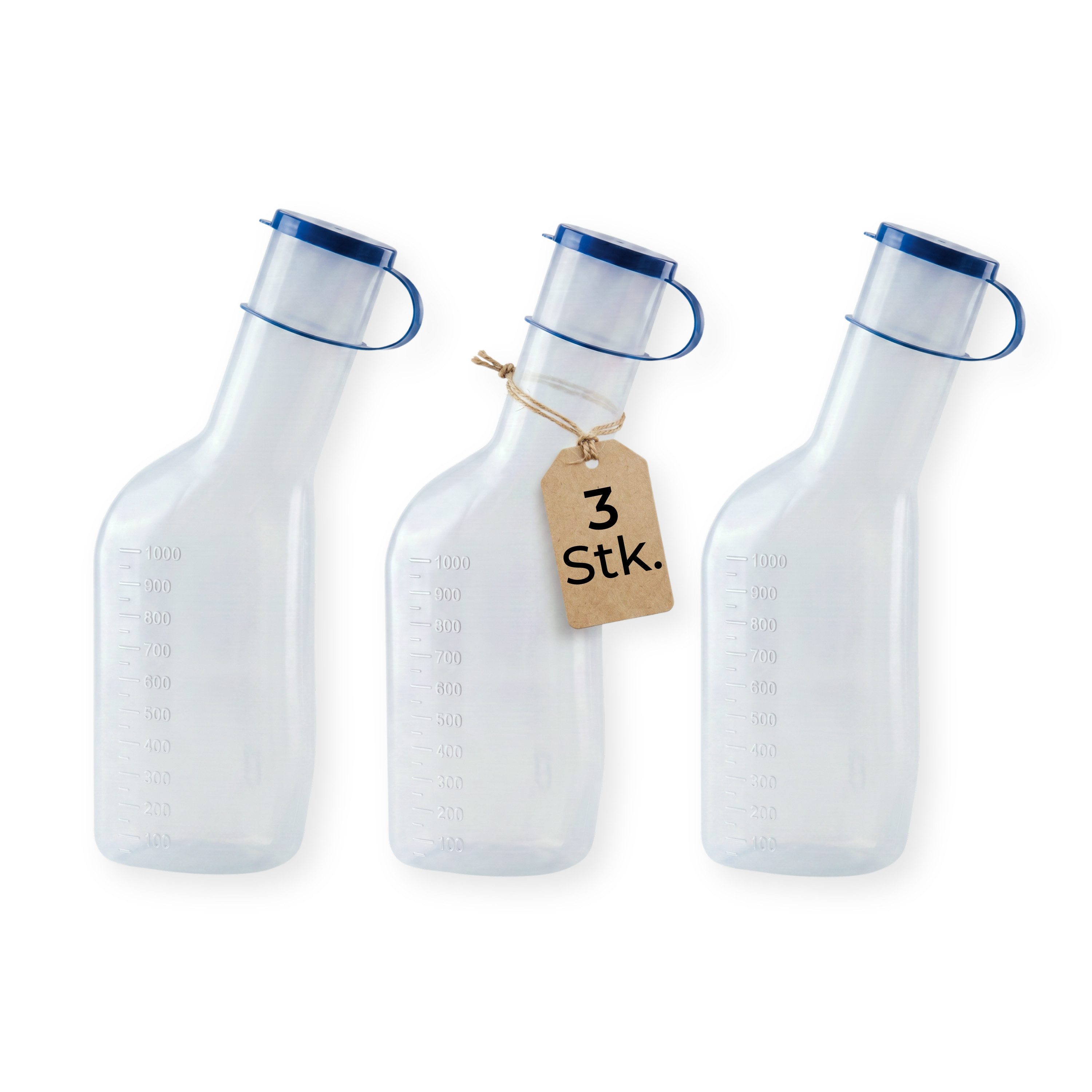 Medi-Inn Urin-Flasche Urinflasche PP 1000 ml für Männer, milchig (3 St)