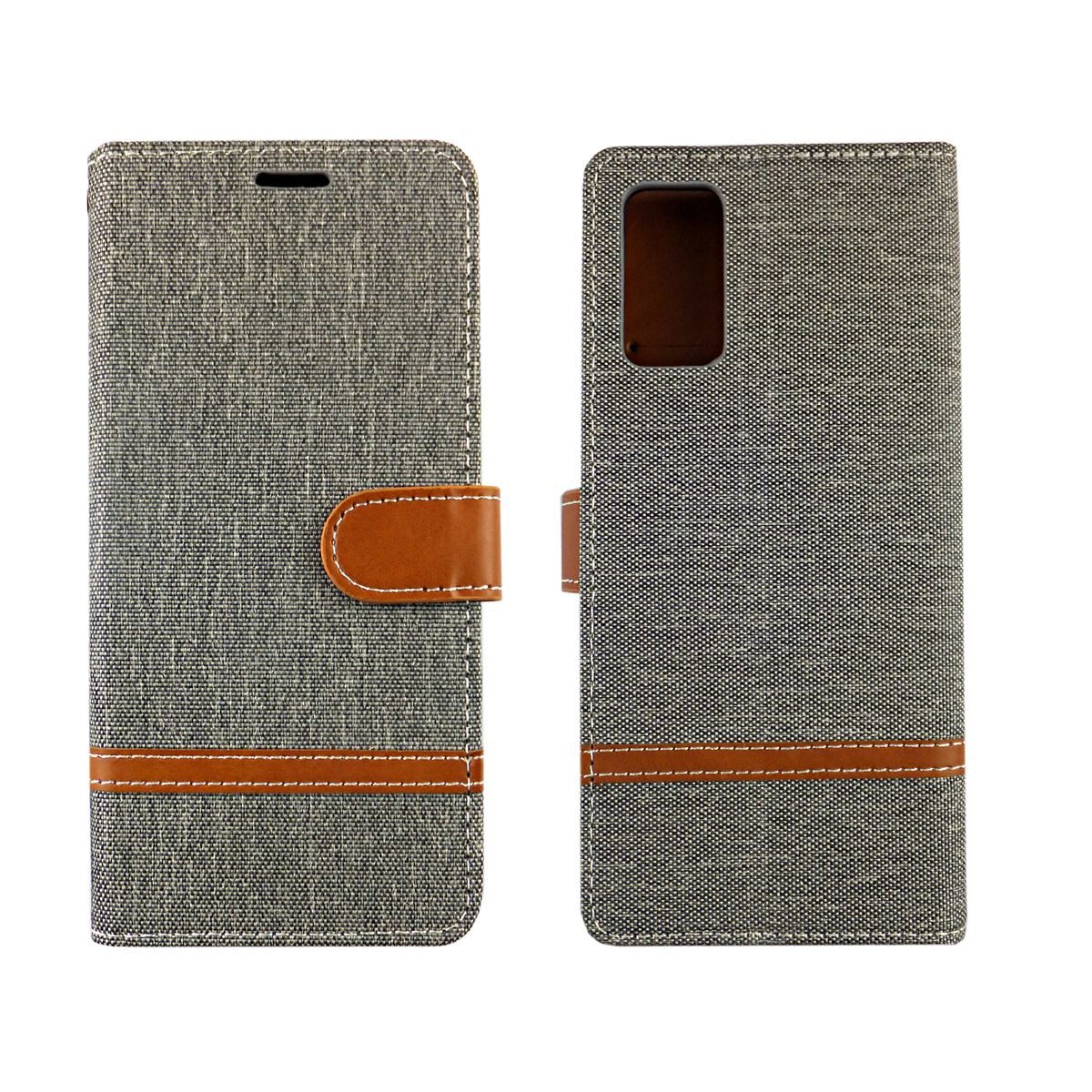 König Design Handyhülle Samsung Galaxy Note 20, Samsung Galaxy Note 20 Handyhülle Bookcover Grau