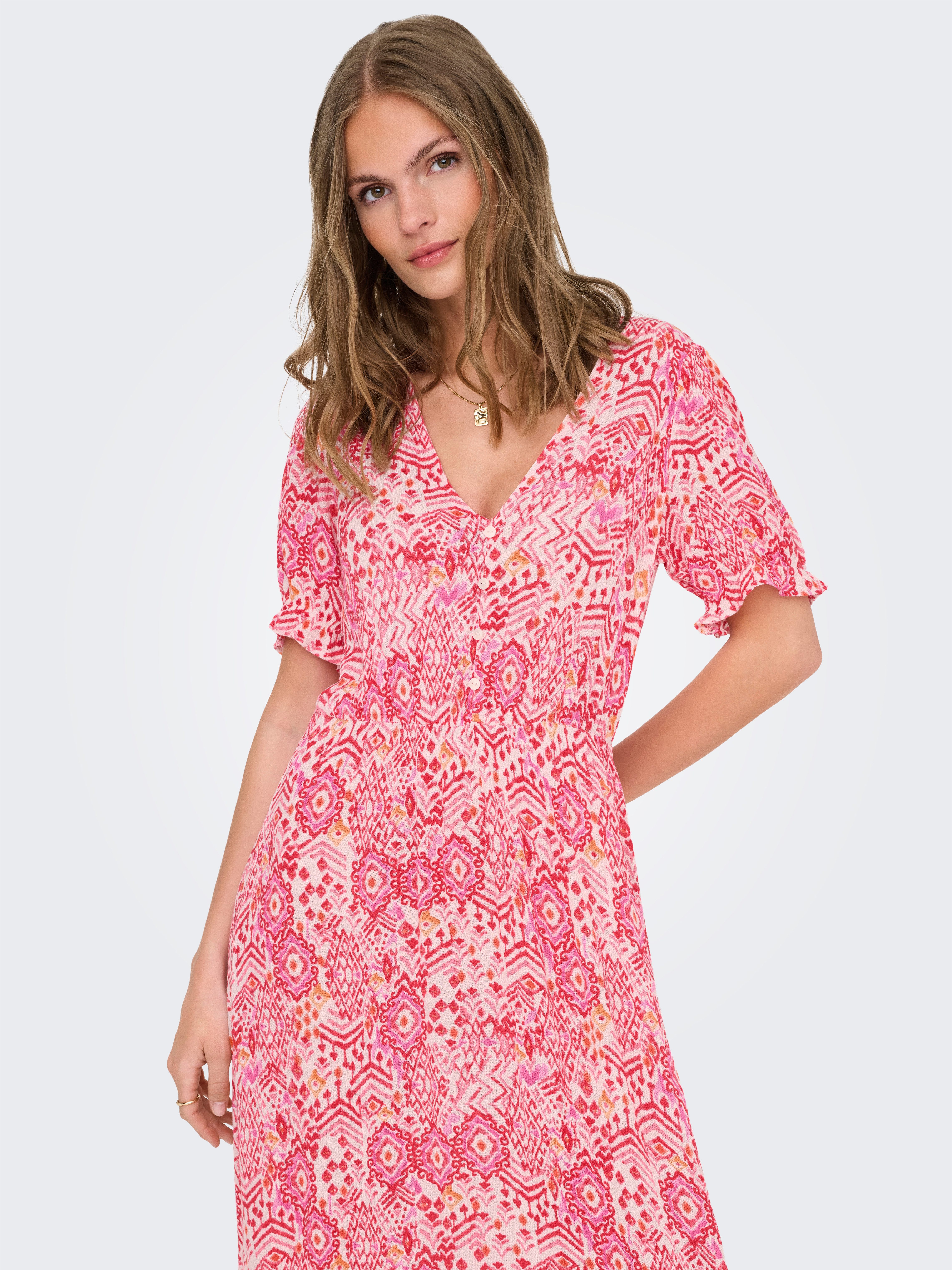 ONLY Maxikleid ONLCHIANTI S/S LONG DRESS WVN NOOS Viskose, regular fit