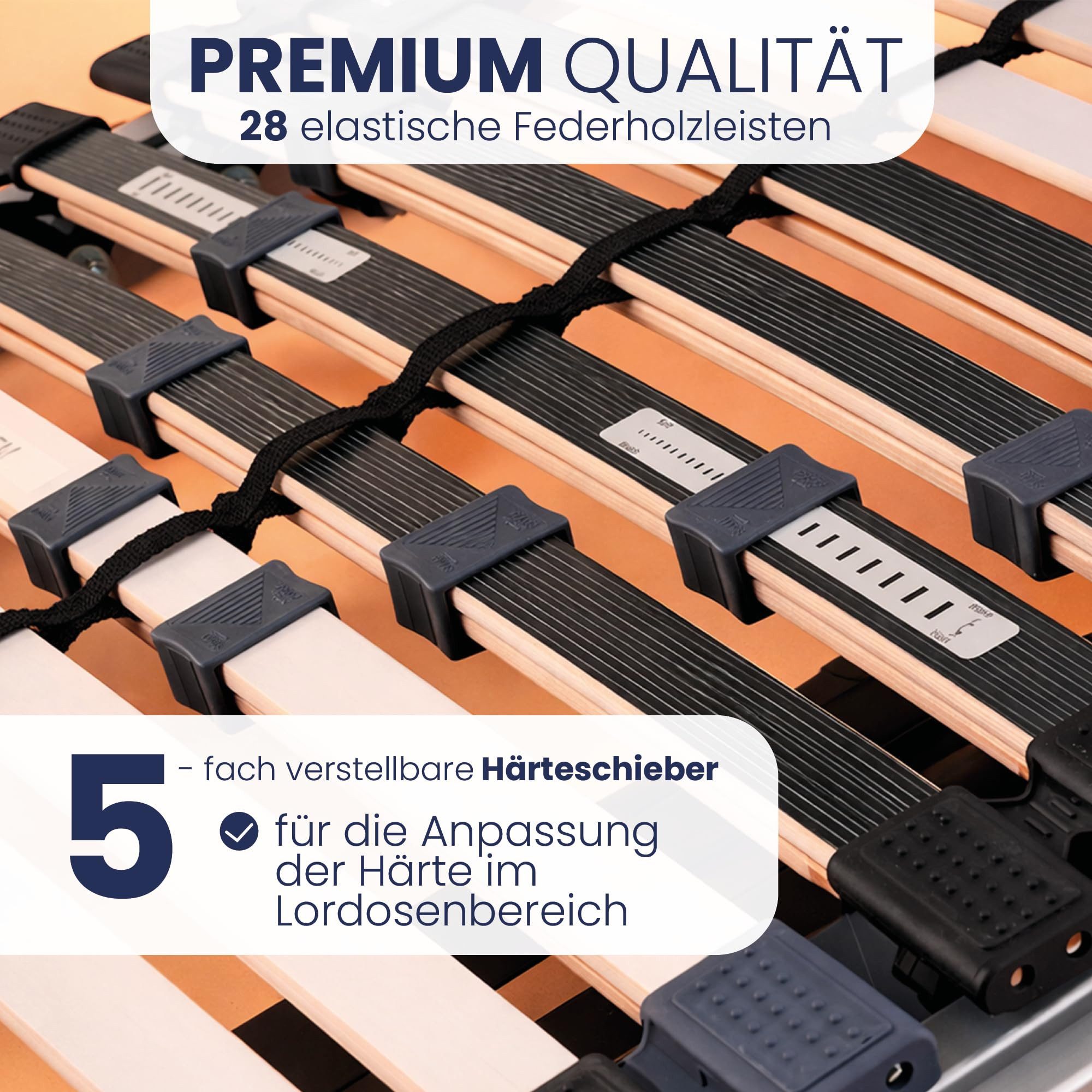 Lattenrost mit Motor Luxus E-Move, Beco, elektrischer Lattenrost, Kopf- & Fußteil elektrisch verstellbar