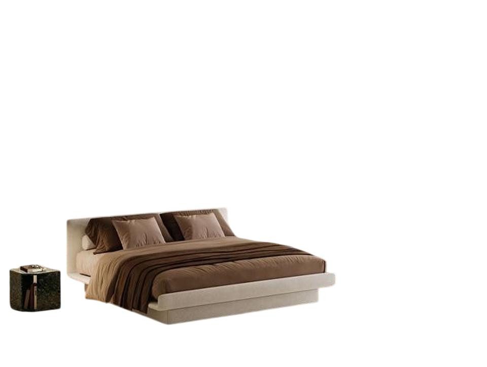 JVmoebel Polsterbett Beige Polsterbett mit eleganter gepolsterter Oberfläche, Made in Europe