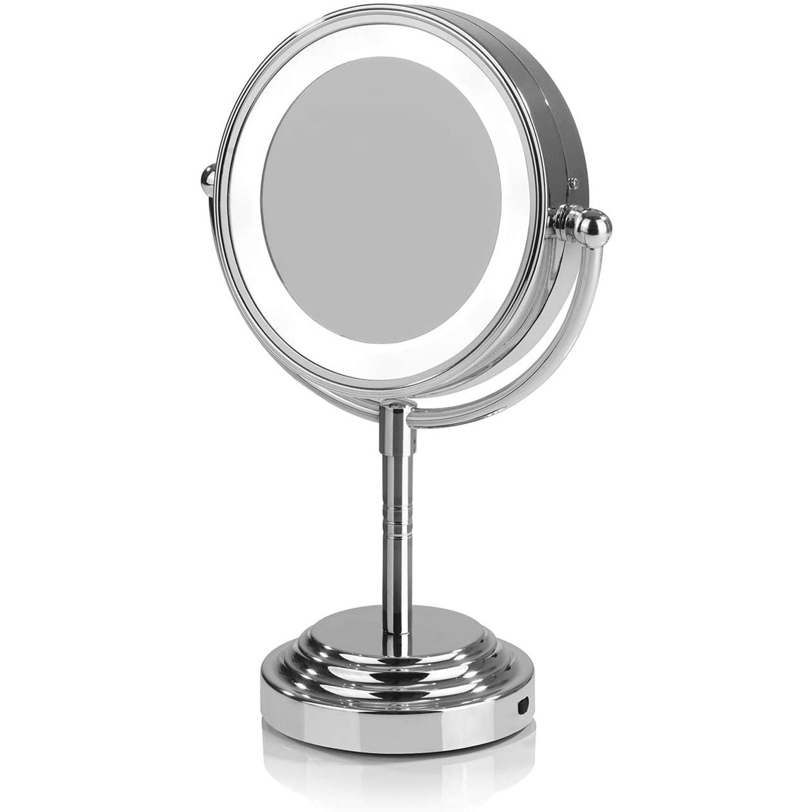 VITALmaxx 3x LED-Kosmetikspiegel Vergrösserung 360° Tischspiegel, Schminkspiegel schwenkbar, Kabellos,