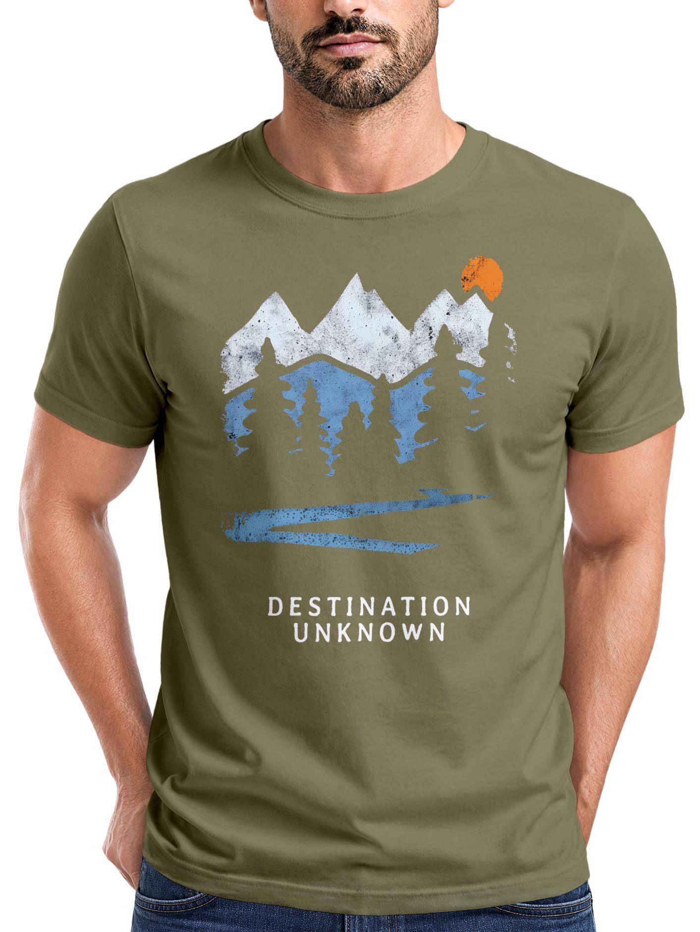 Print-Shirt Herren T-Shirt Prinstshirt Berge Wandern Adventure Outdoor