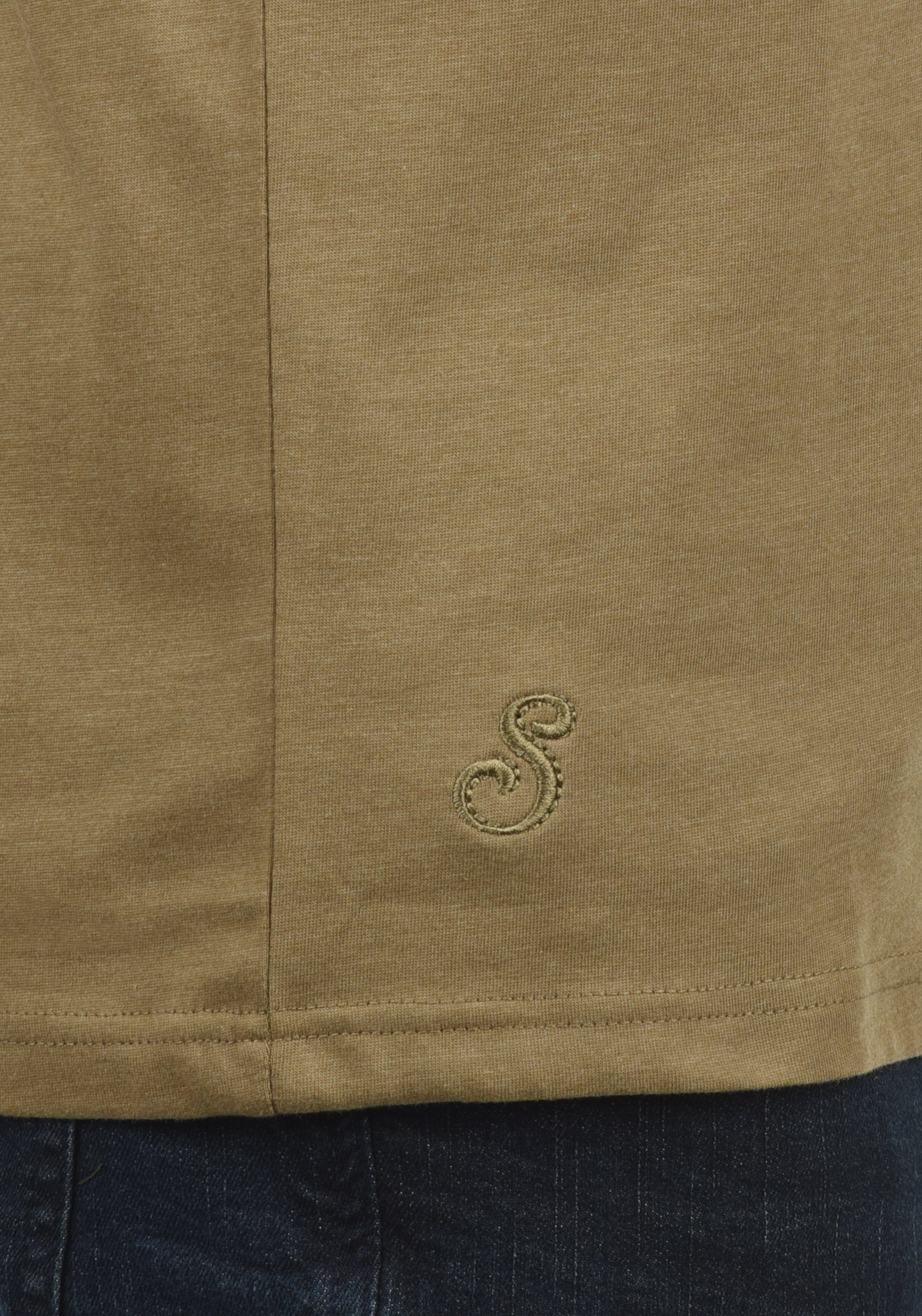 Ermine Melange Kurzarmshirt !Solid (5944M) mit SDIlari Rundhalsshirt Brusttasche