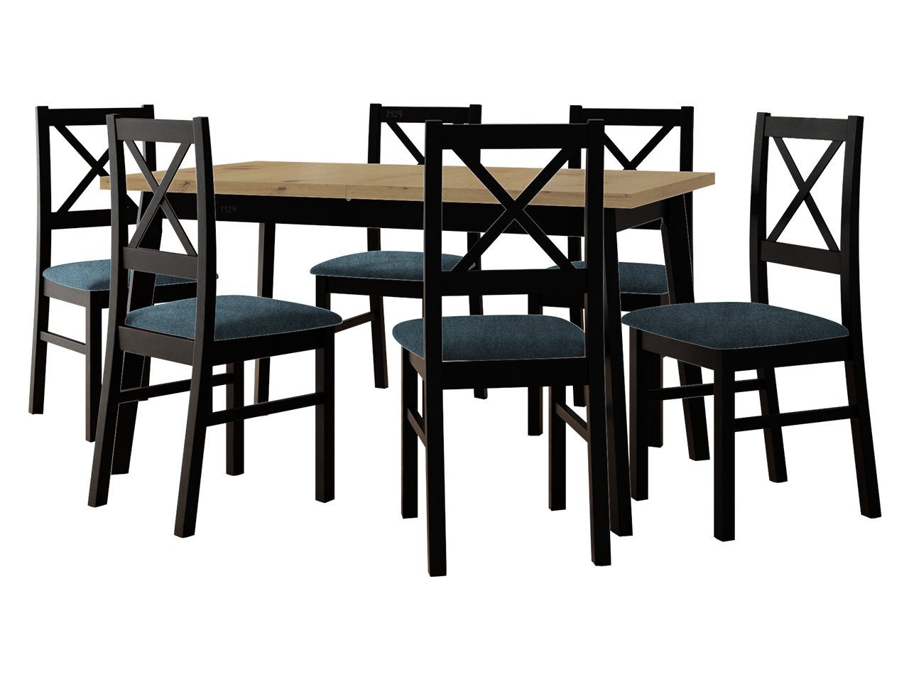 befinden (7er-Set, Stühle Esstisch Einlegeplatte der Essgruppe Nilo XI), DR-011, sich Tisch den für unter MIRJAN24 V, Tischplatte 6x Oslo