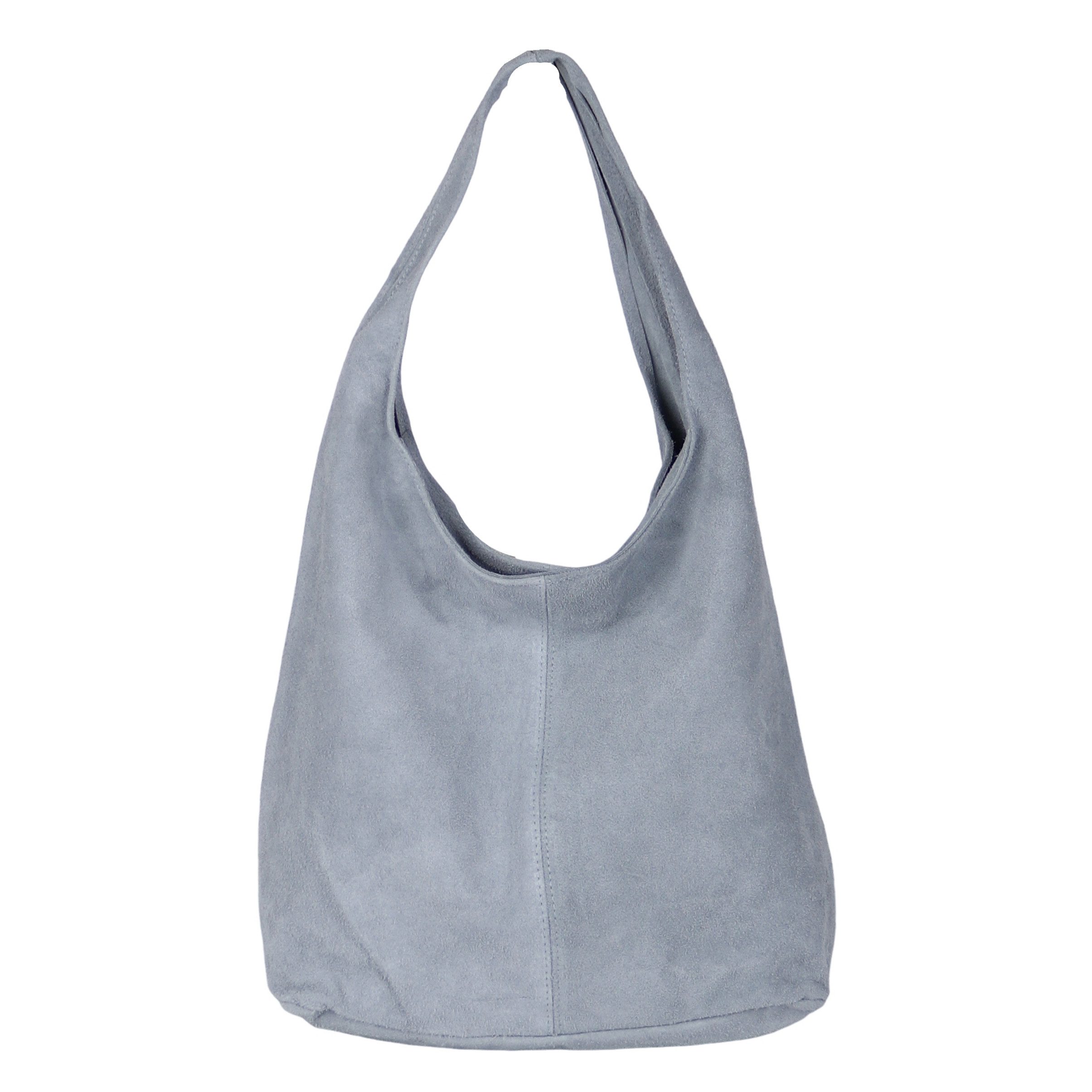 MIRROSI Beuteltasche Damen aus Wildleder, Made in Italy, Shopper Tasche (ca.33x32x16cm)
