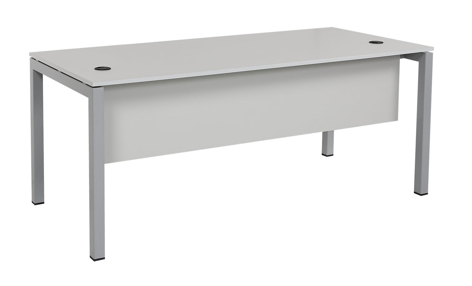 Furni24 Schreibtisch Schreibtisch Tetra, 180 x 80 x 75 cm, grau Dekor/silber RAL 9006